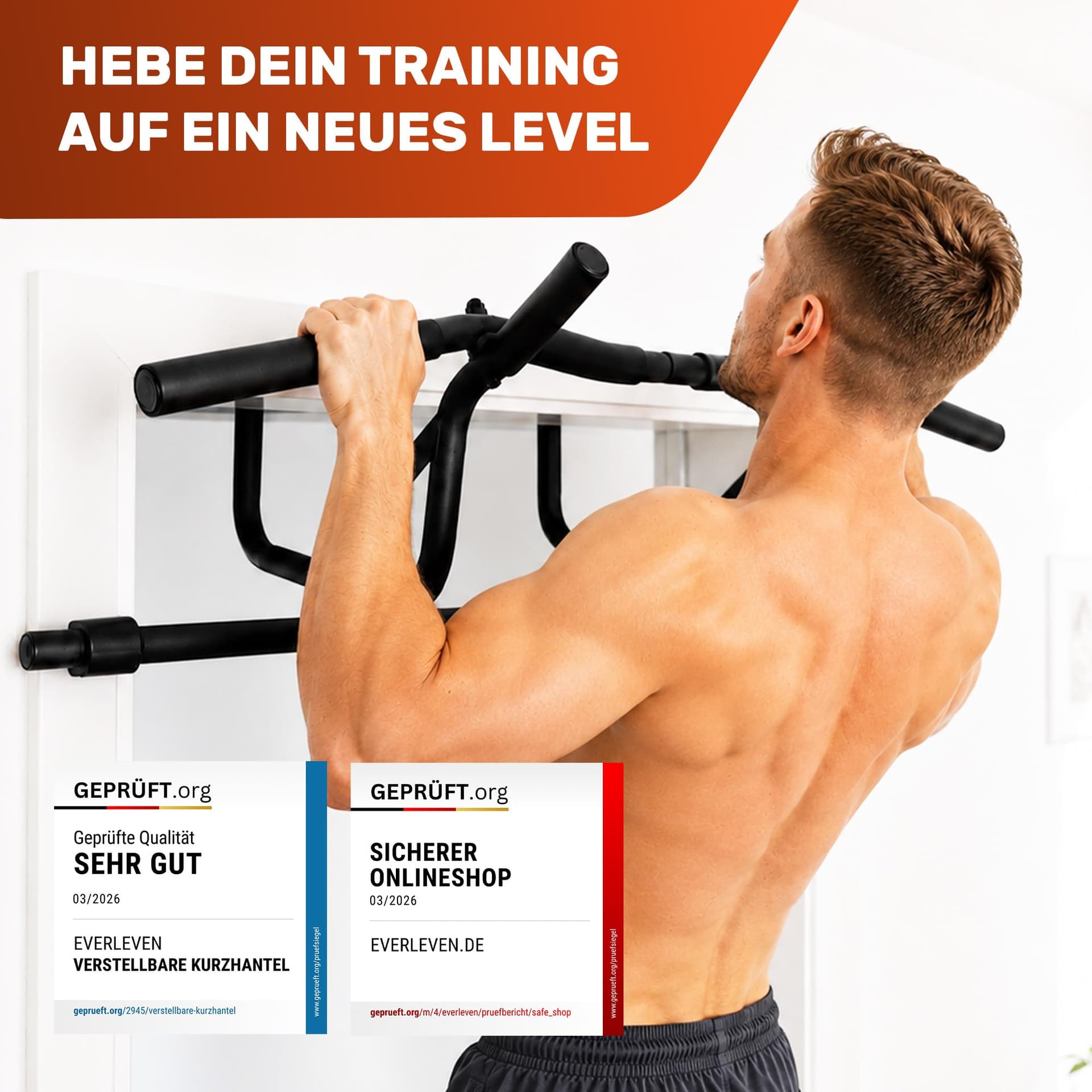 Everleven [NEU] Klimmzugstange Türrahmen ohne Schrauben – Bild 8