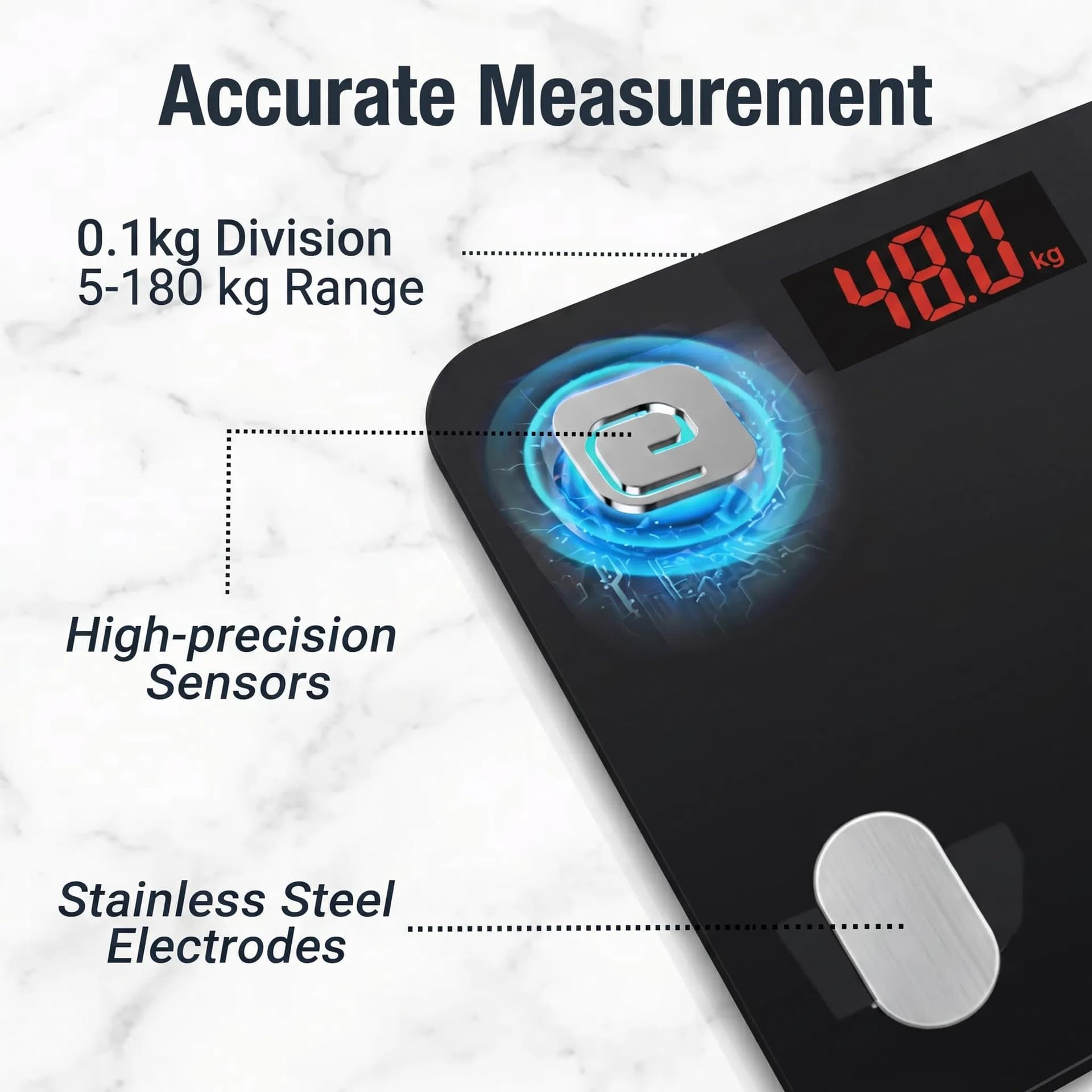 HomeFashion HFitness 19 Metrics Body Composition Smart Scale Bathroom – Bild 6