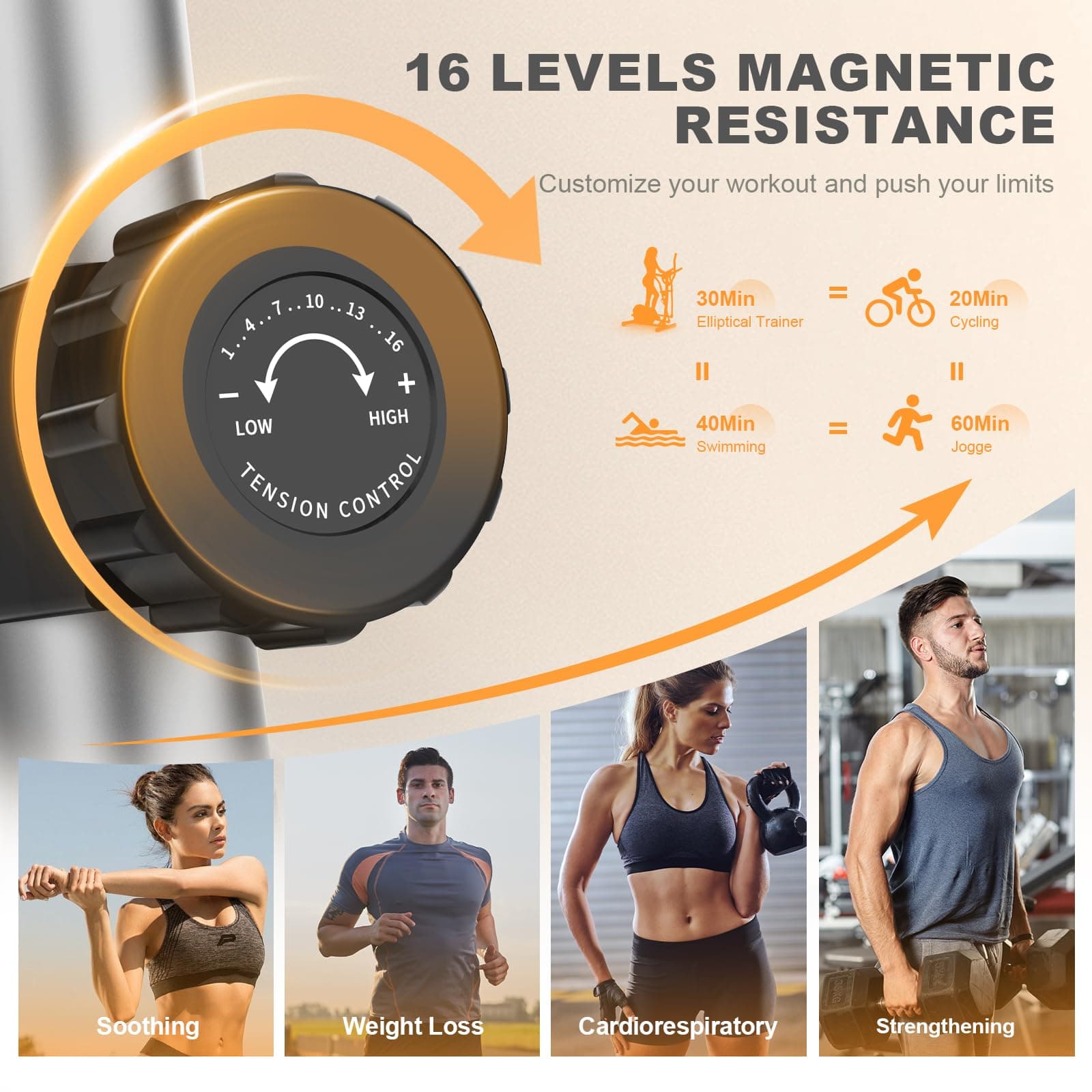 Neezee Crosstrainer für Zuhause mit Bluetooth-App,16-Stufiger Widerstandsstufen,6 kg – Bild 4