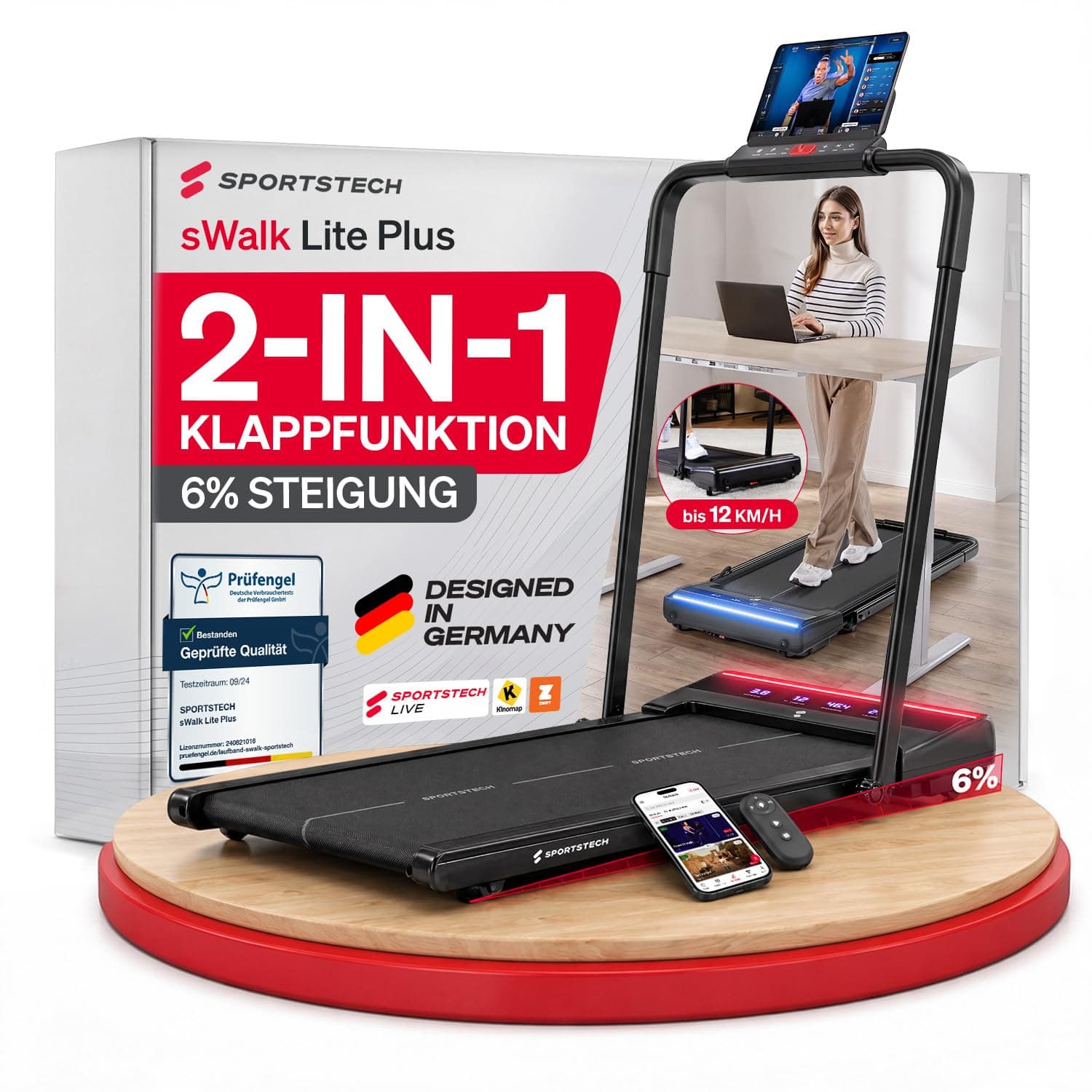 Sportstech Walking Pad mit Steigung