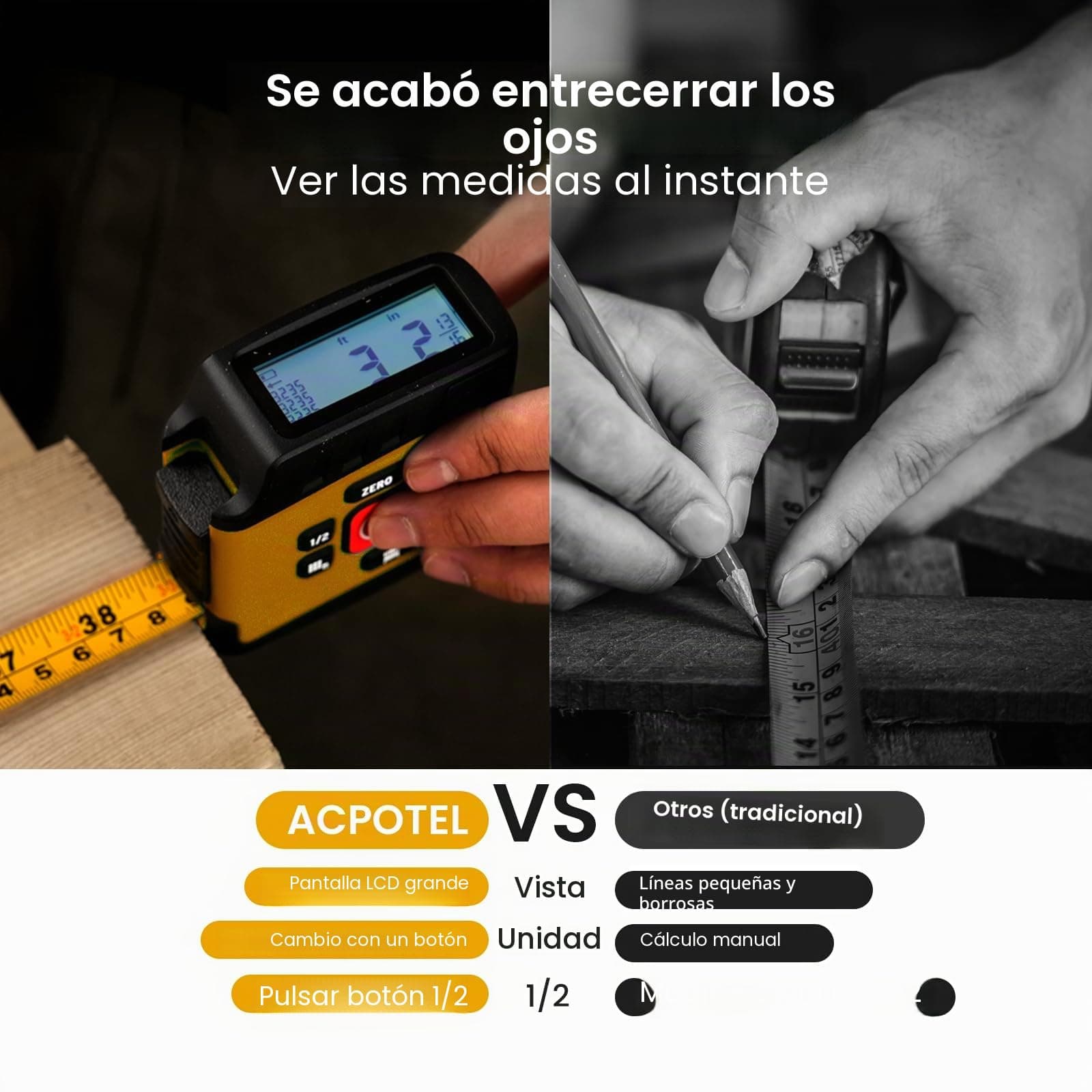 ACPOTEL Cinta métrica digital 2 en 1 – Bild 3