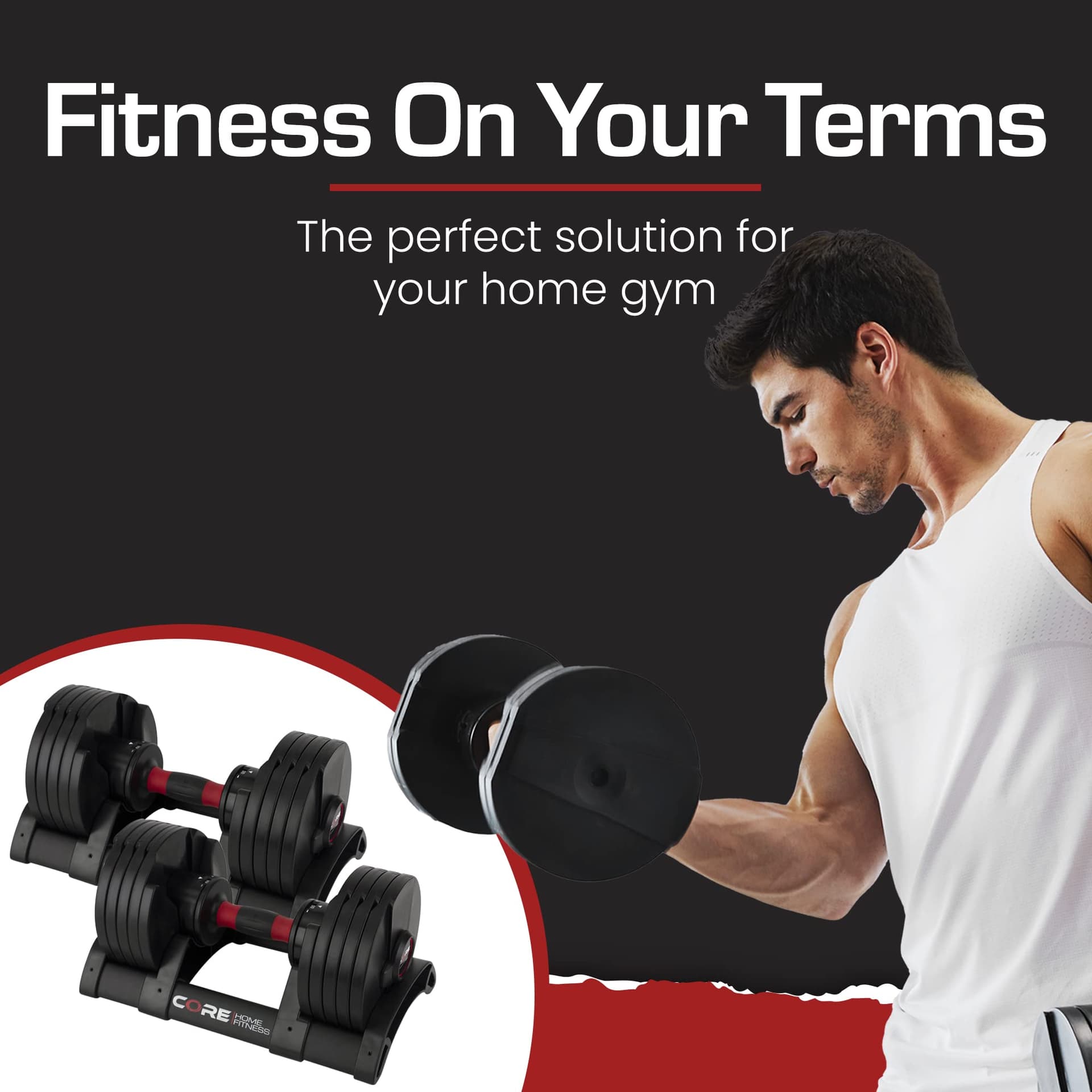 CORE FITNESS ® Adjustable Dumbbell Weight Set By Affordable – Bild 8