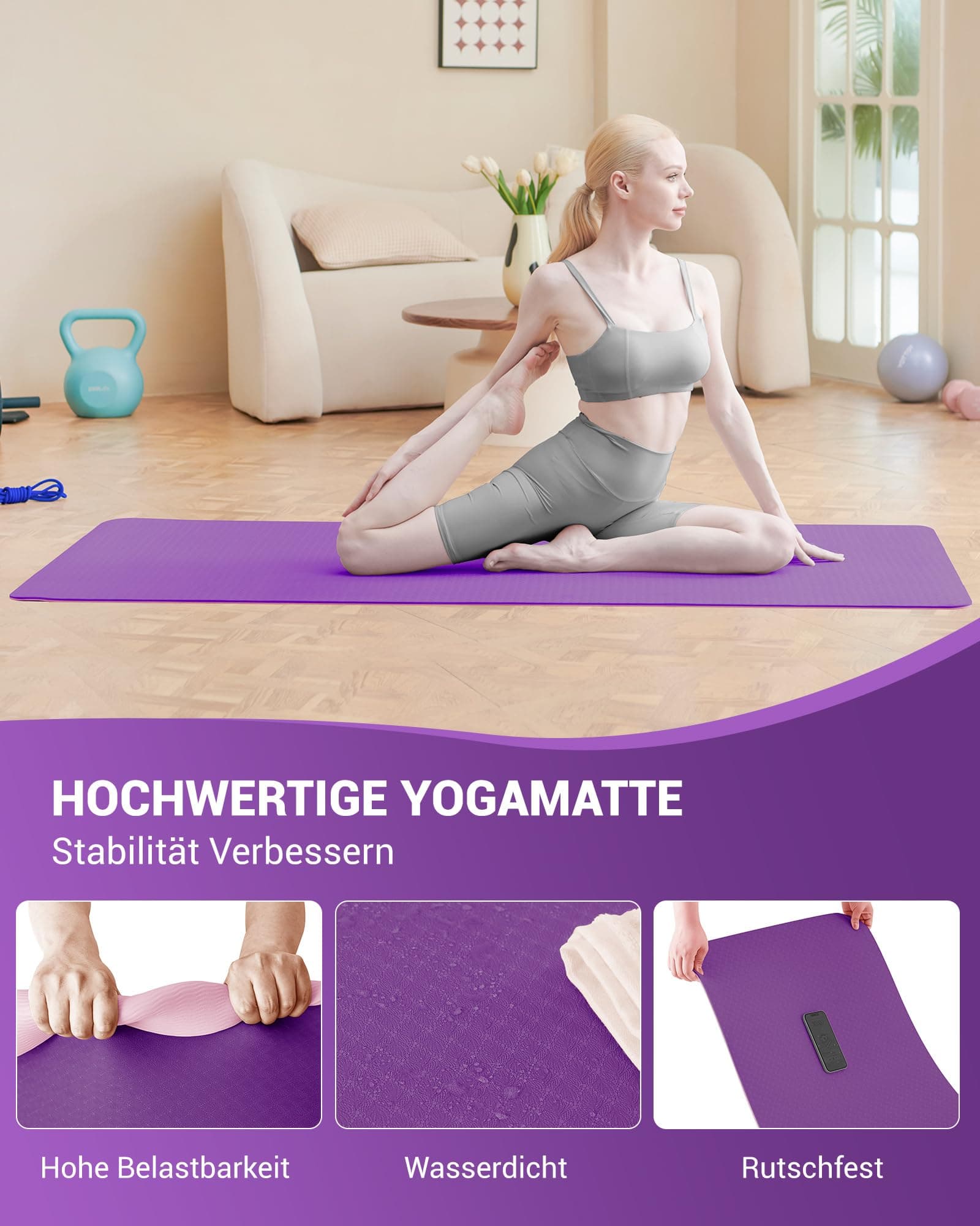 Narwhal Good Nite Gymnastikmatte Fitnessmatte Trainingsmatte – Bild 6