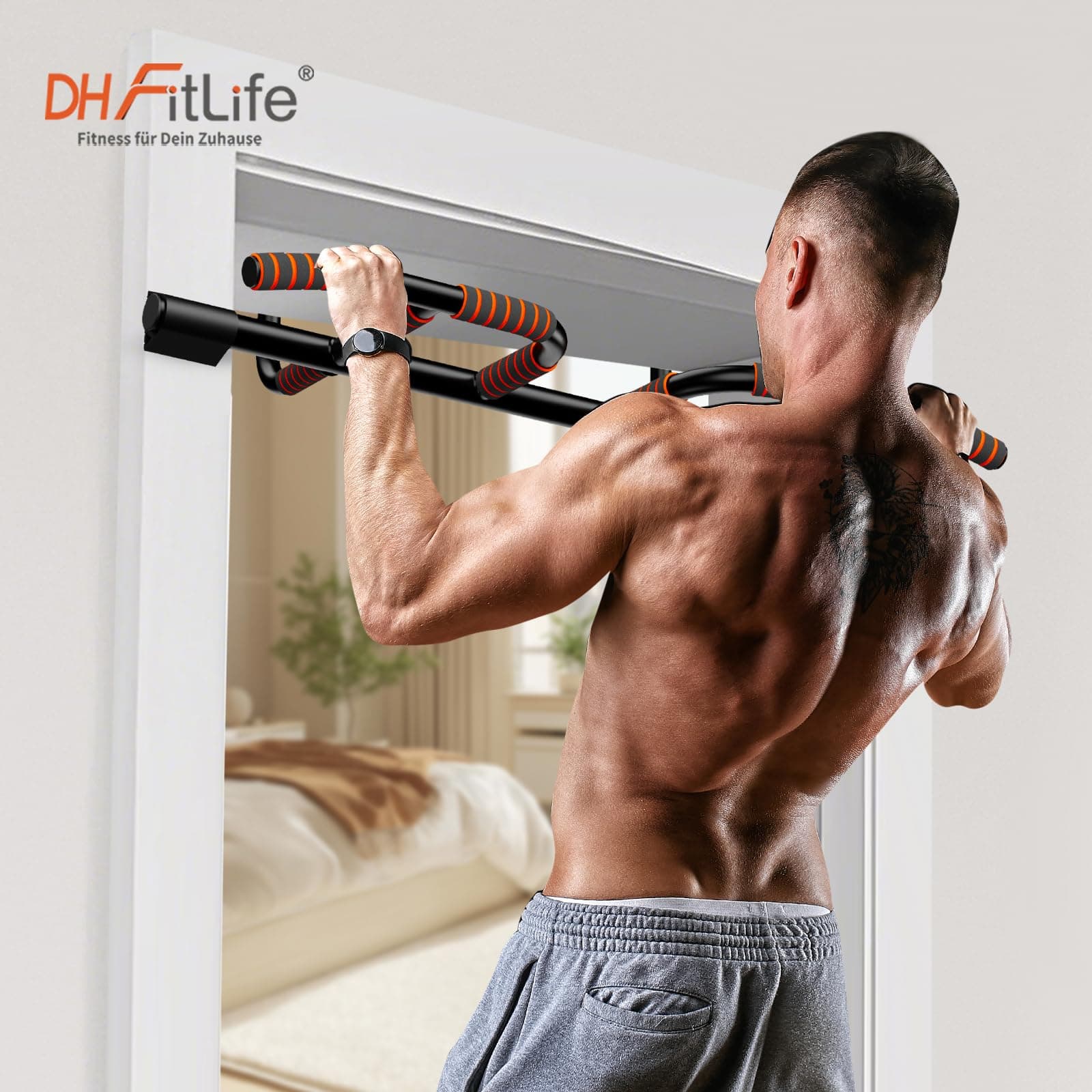 DH FitLife Barra per Trazioni da Porta senza Viti – Bild 7