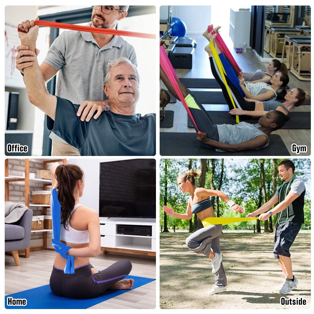 HAIBEI Resistance Bands Set Stretch Band Elastic Exercise – Bild 3