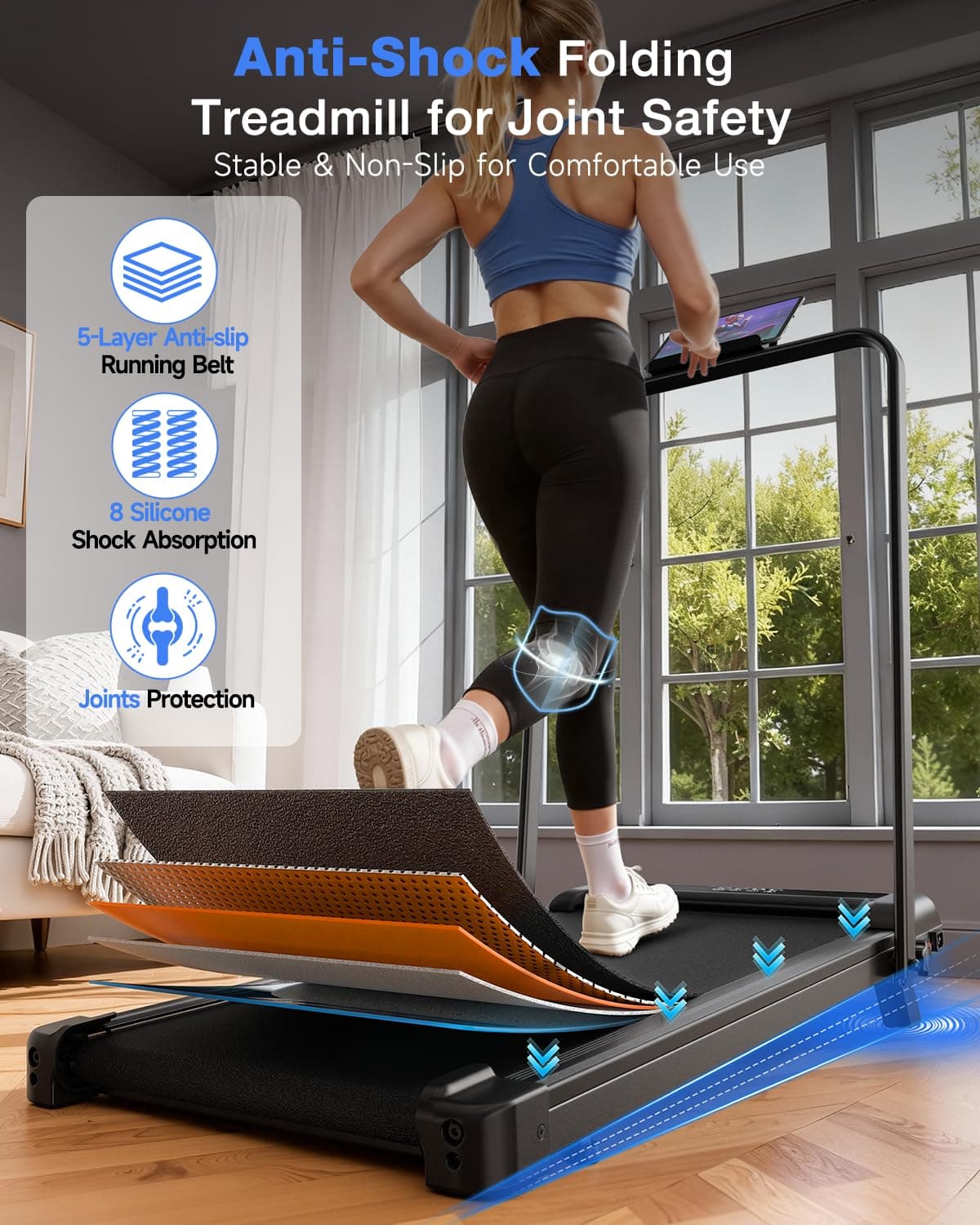 HOMEFITNESSCODE Folding Treadmill – Bild 5