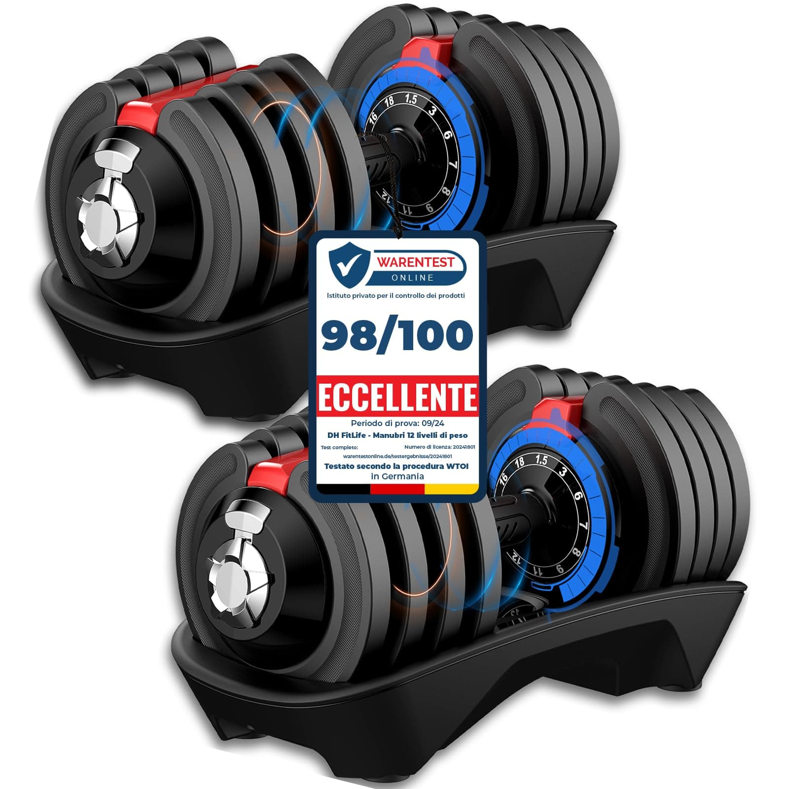 DH FitLife Verstellbare Kurzhantel 18/24 kg