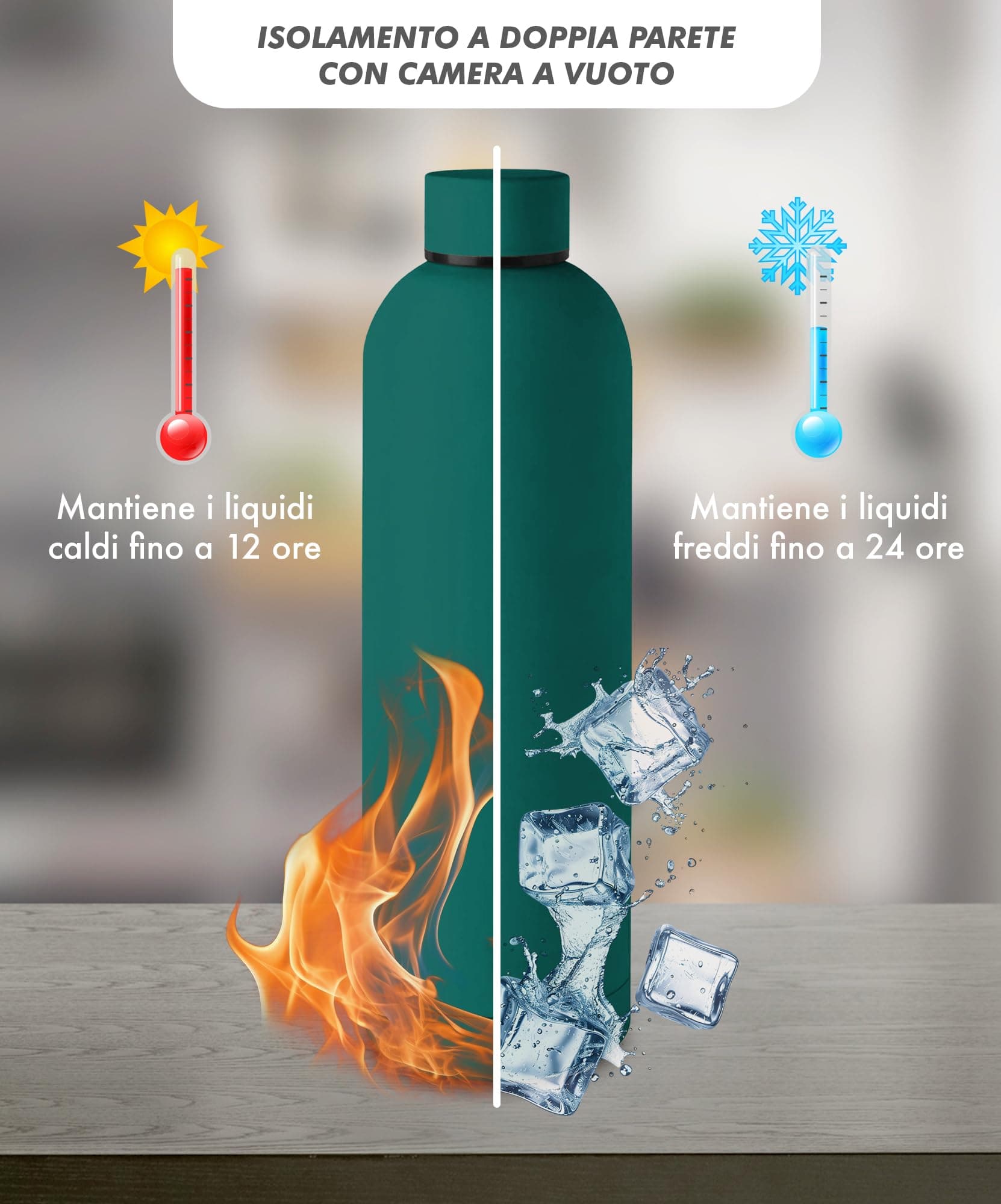 IlGruppone Borraccia Termica Grande 1 Litro Bottiglia Acciaio Inox Inossidabile Doppio Strato 1000 Ml – Bild 2