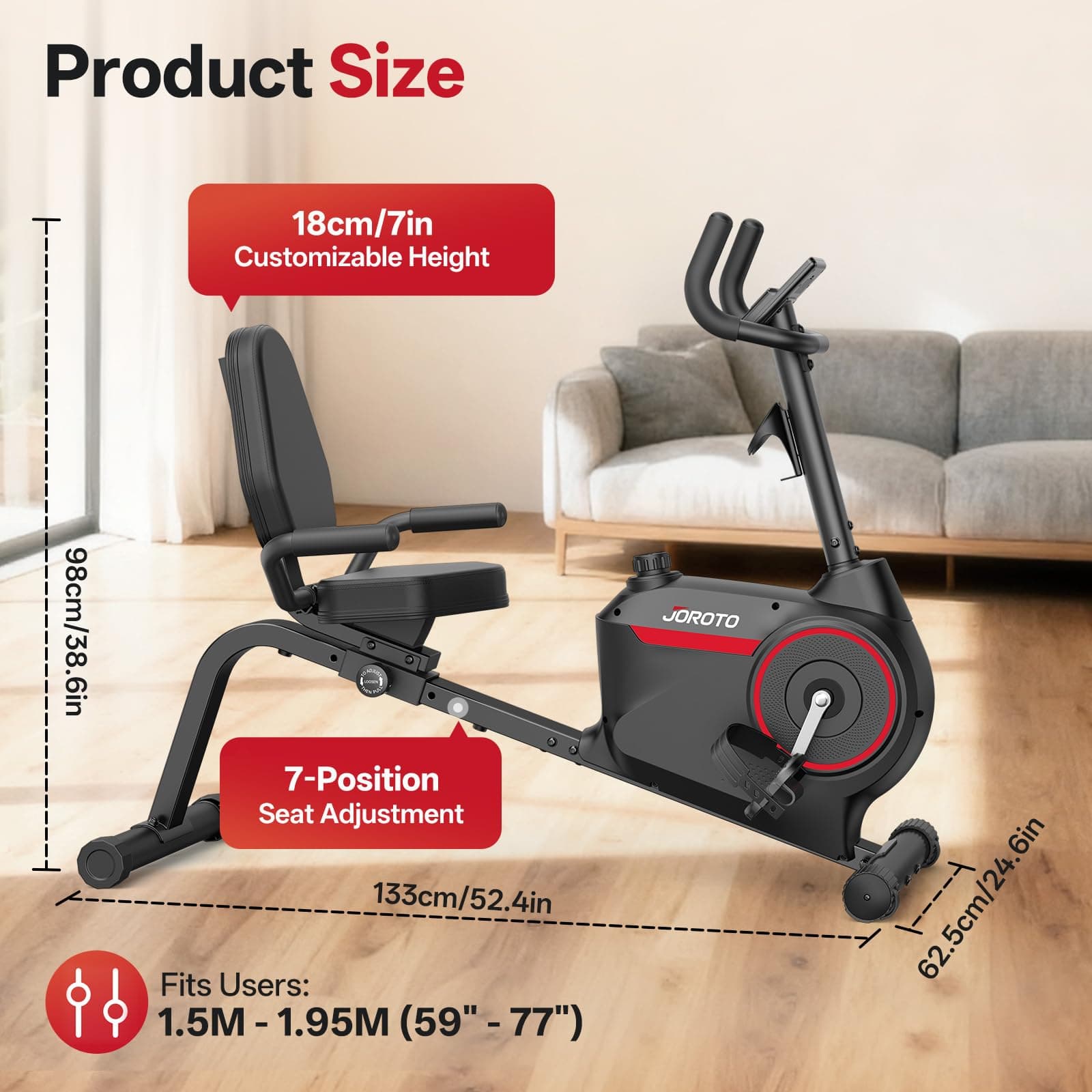 JOROTO JH30 Liegeergometer für Zuhause – Bild 6