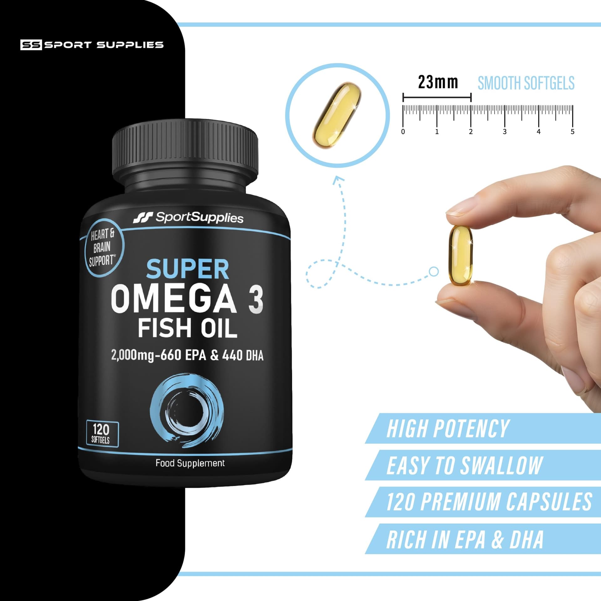SS Sport Supplies Omega 3 Fish Oil Capsules High Strength – Bild 5