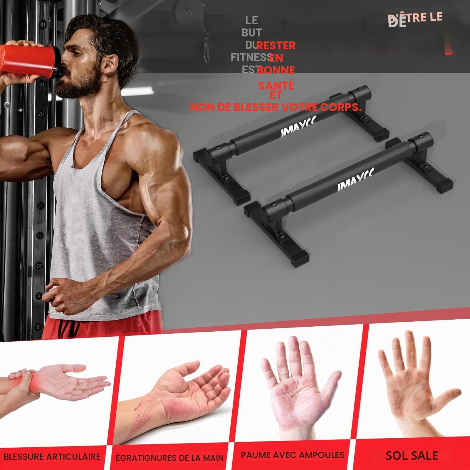 IMAYCC 50CM Poignées de Pompes avec Bandage pour – Bild 5