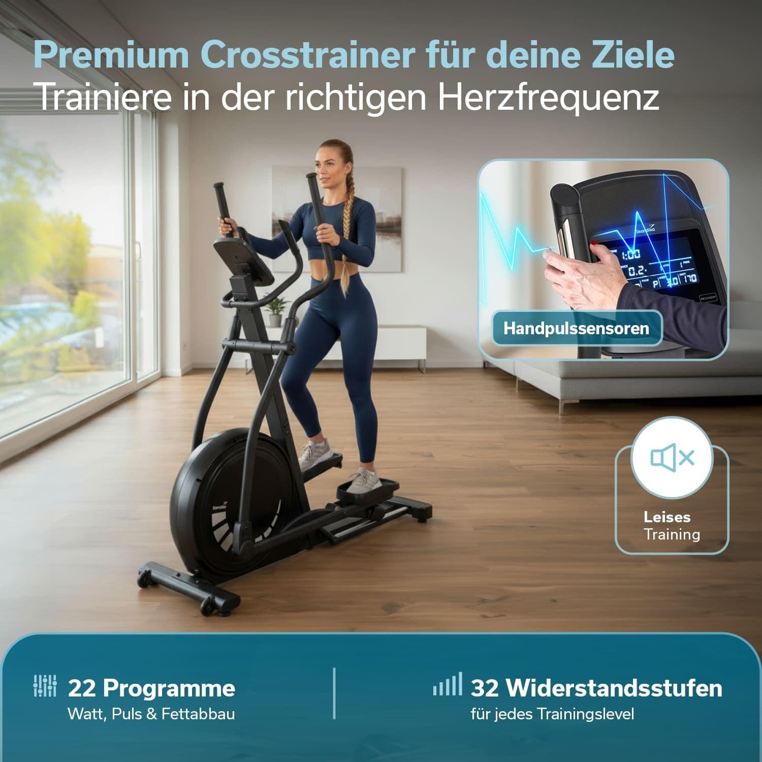 Skandika Crosstrainer für Zuhause Carbon P23-S – Bild 6