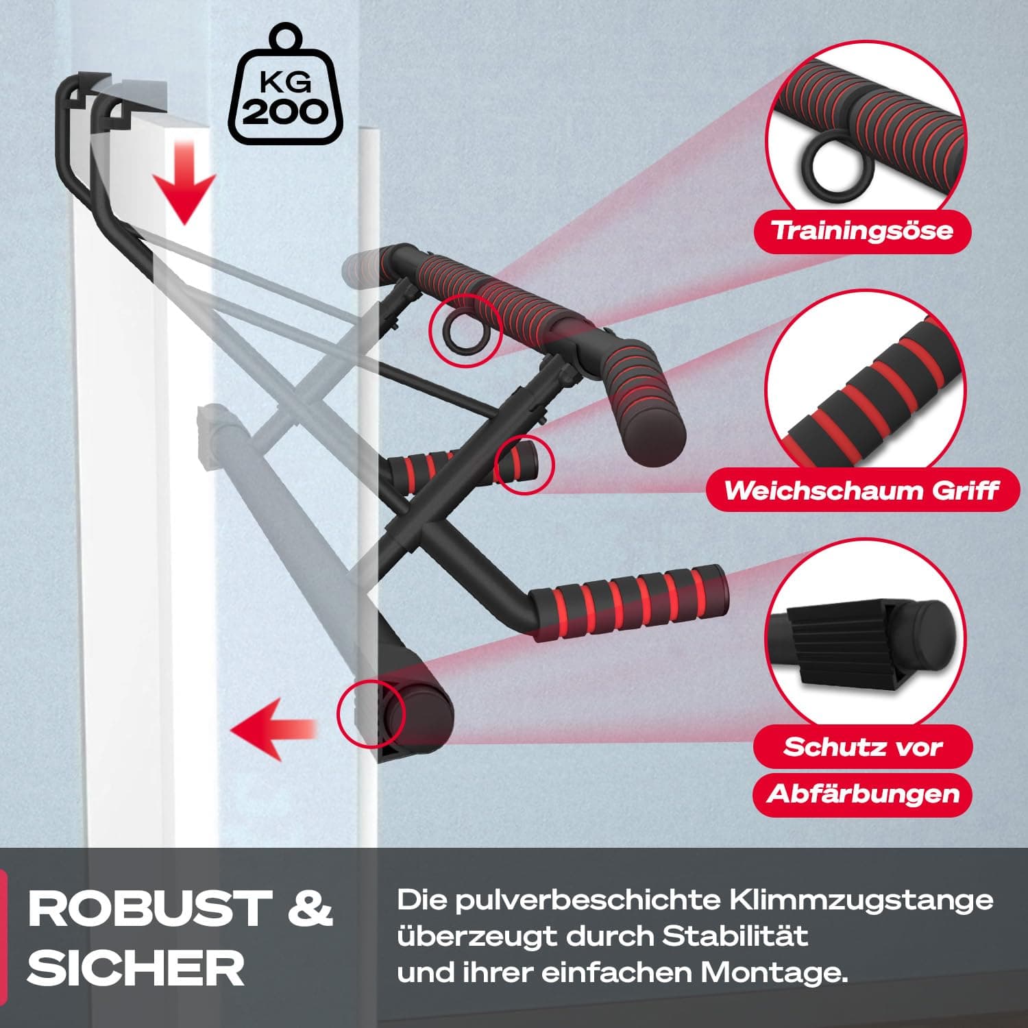 Sportstech Pullmate Klimmzugstange Türrahmen ohne Schrauben – Bild 5