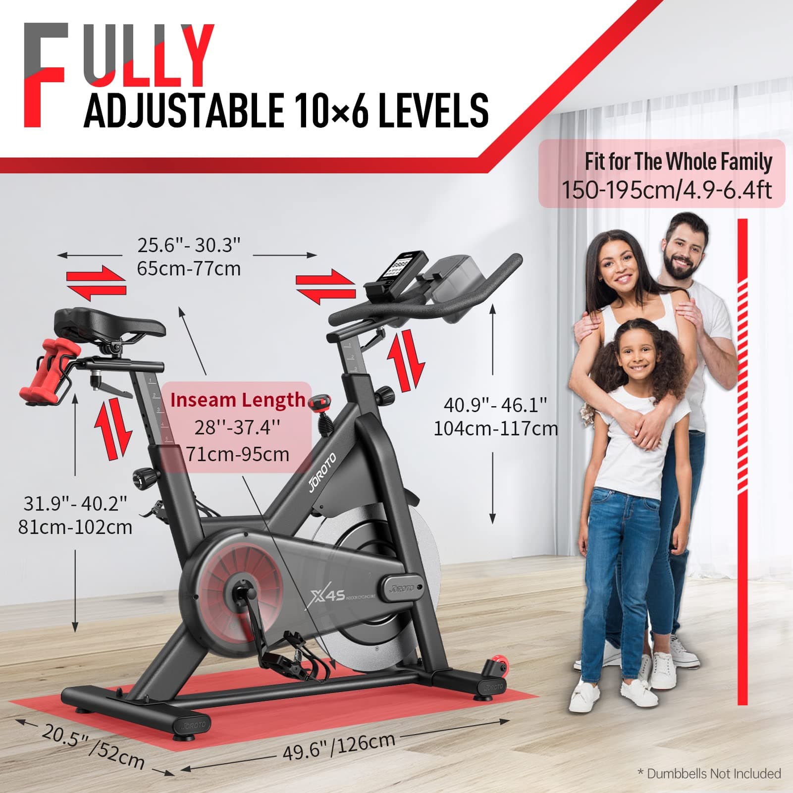 JOROTO X4S Bluetooth Heimtrainer Fahrrad – Bild 5