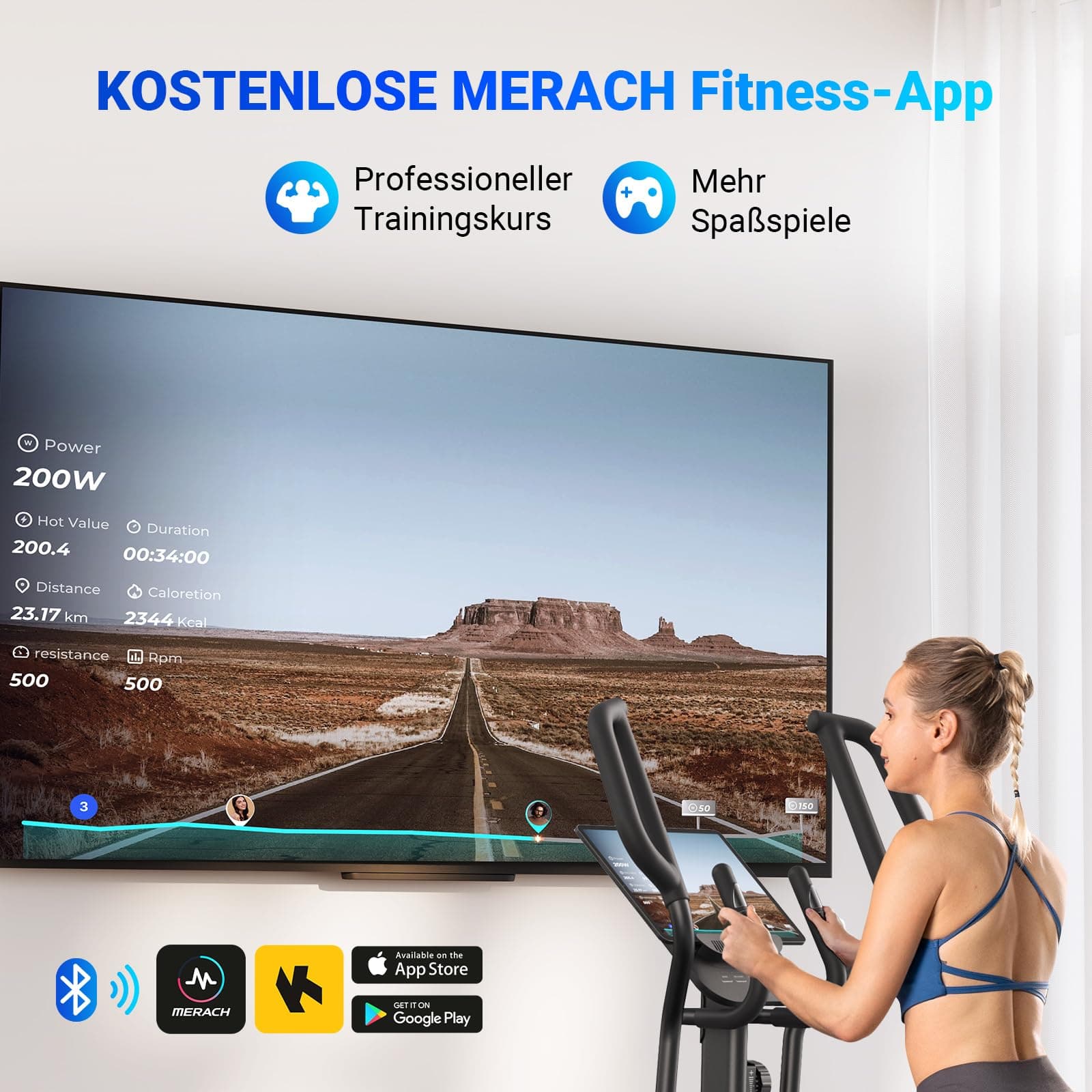 MERACH Crosstrainer für Zuhause mit 47 cm Schrittlänge – Bild 3