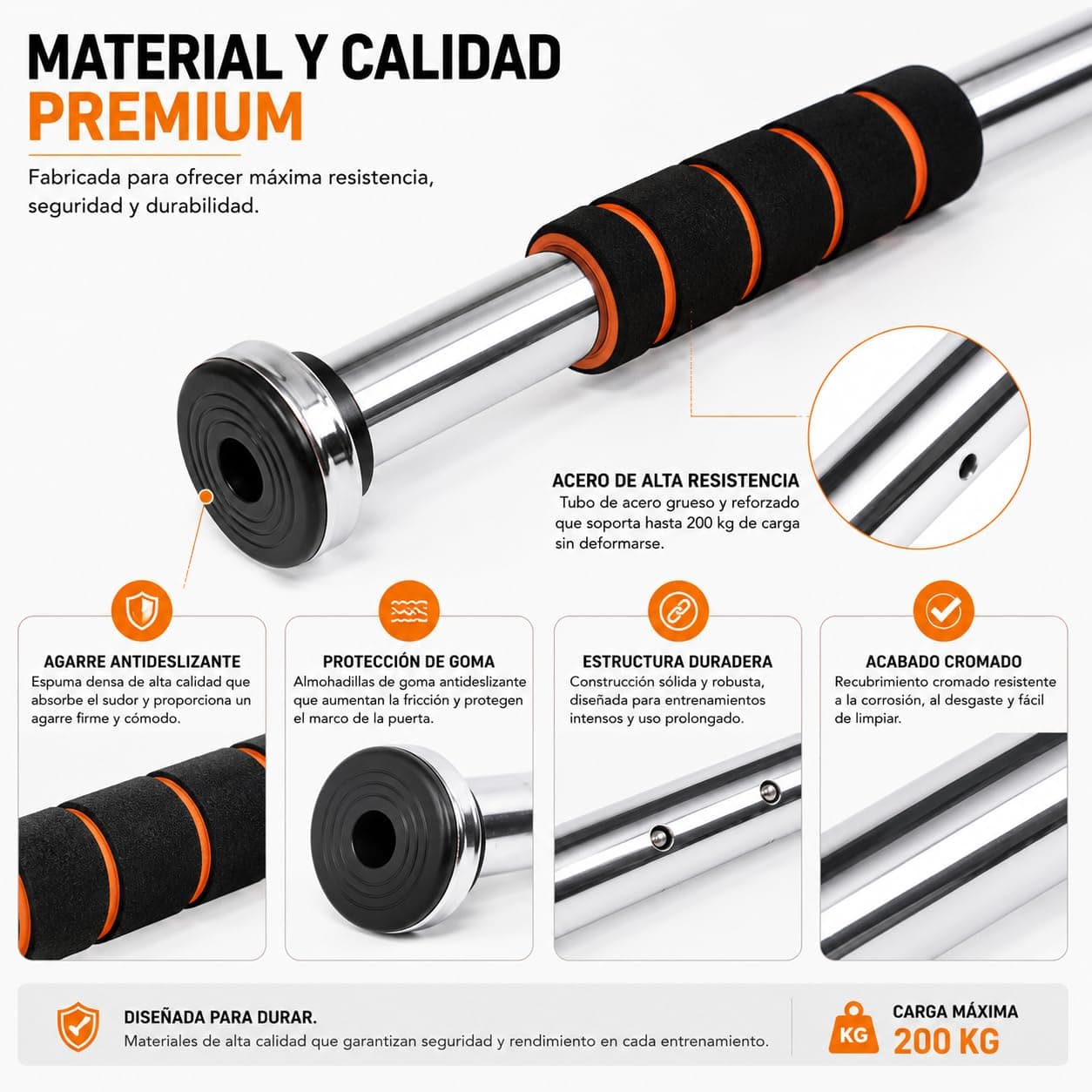 CABLEPELADO Barra dominadas para entrenamiento de fuerza – Bild 6