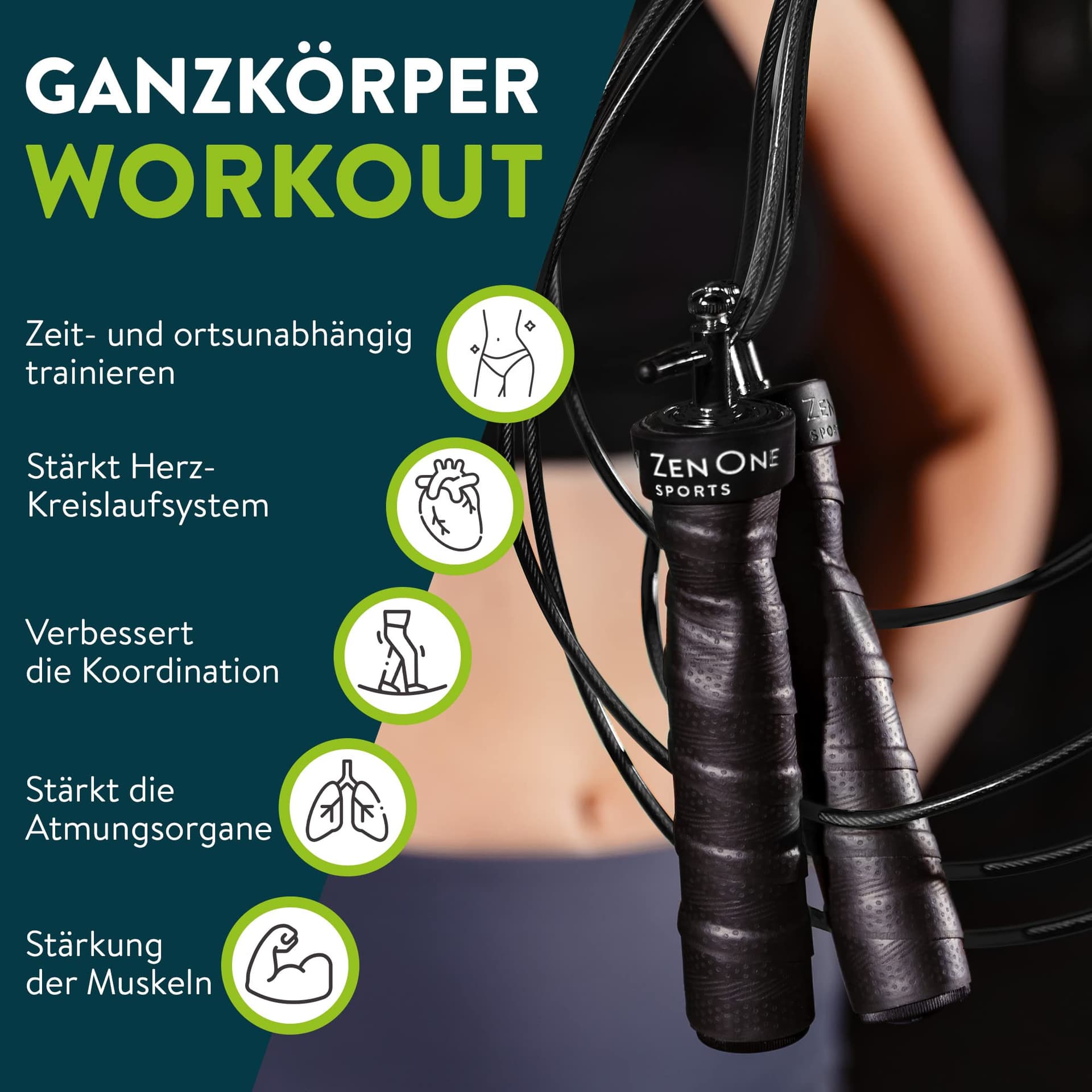 ZenOne Sports ® Springseil I Jump Rope für Erwachsene I – Bild 7