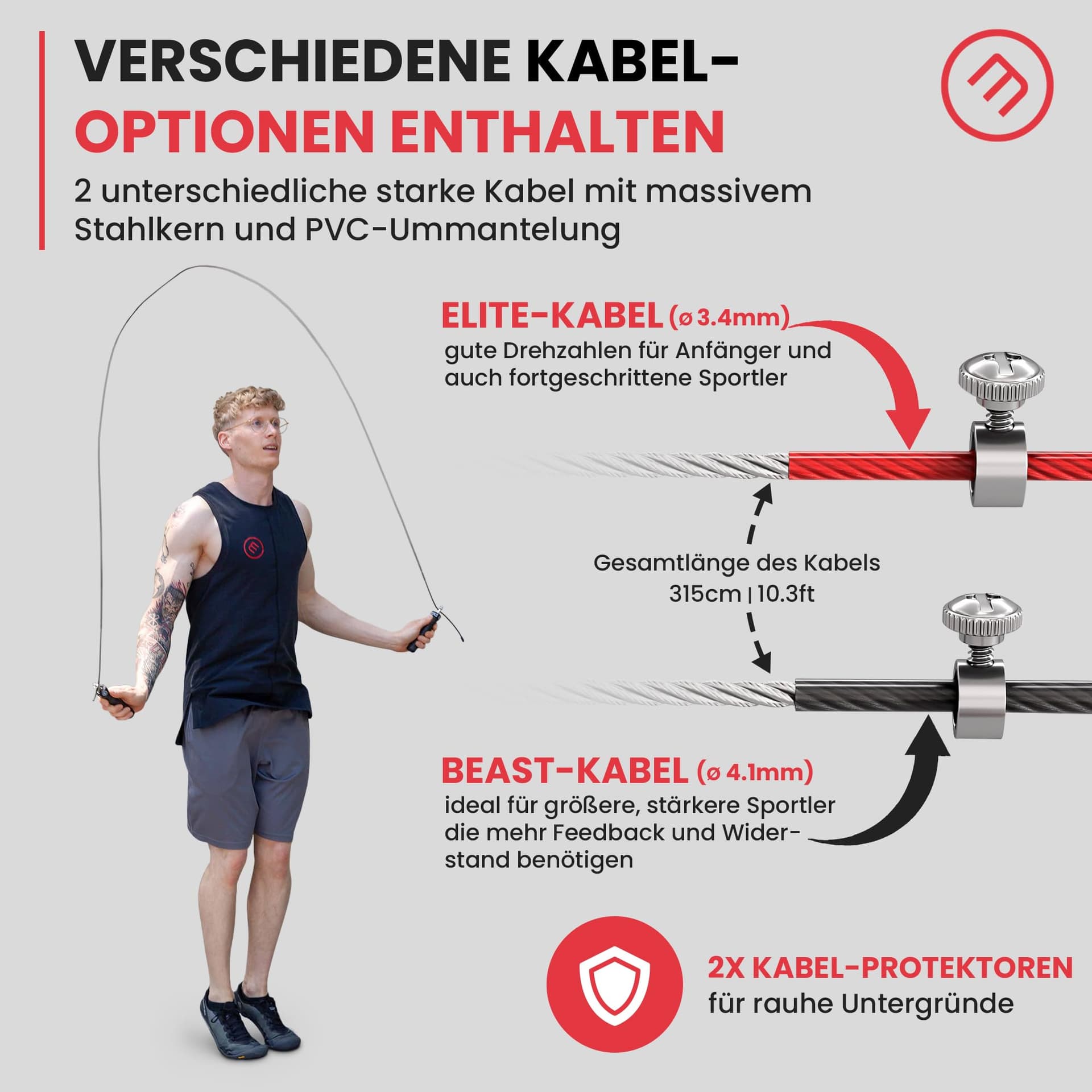 BeMaxx Springseil Speed Rope mit Trainings-eBook + Ersatzkabel: 2 – Bild 6