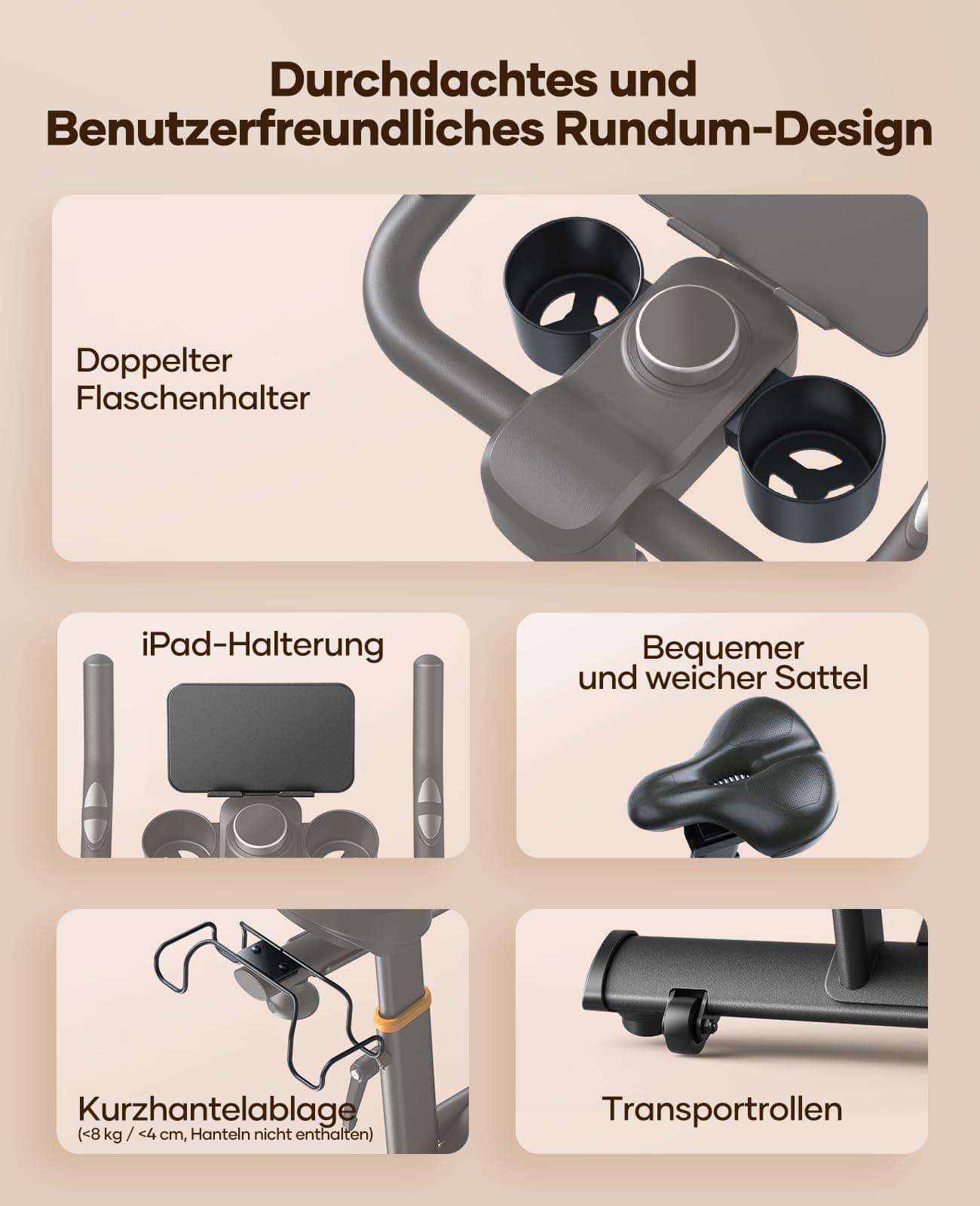 Toputure Neu Heimtrainer Fahrrad mit Elektr. – Bild 8