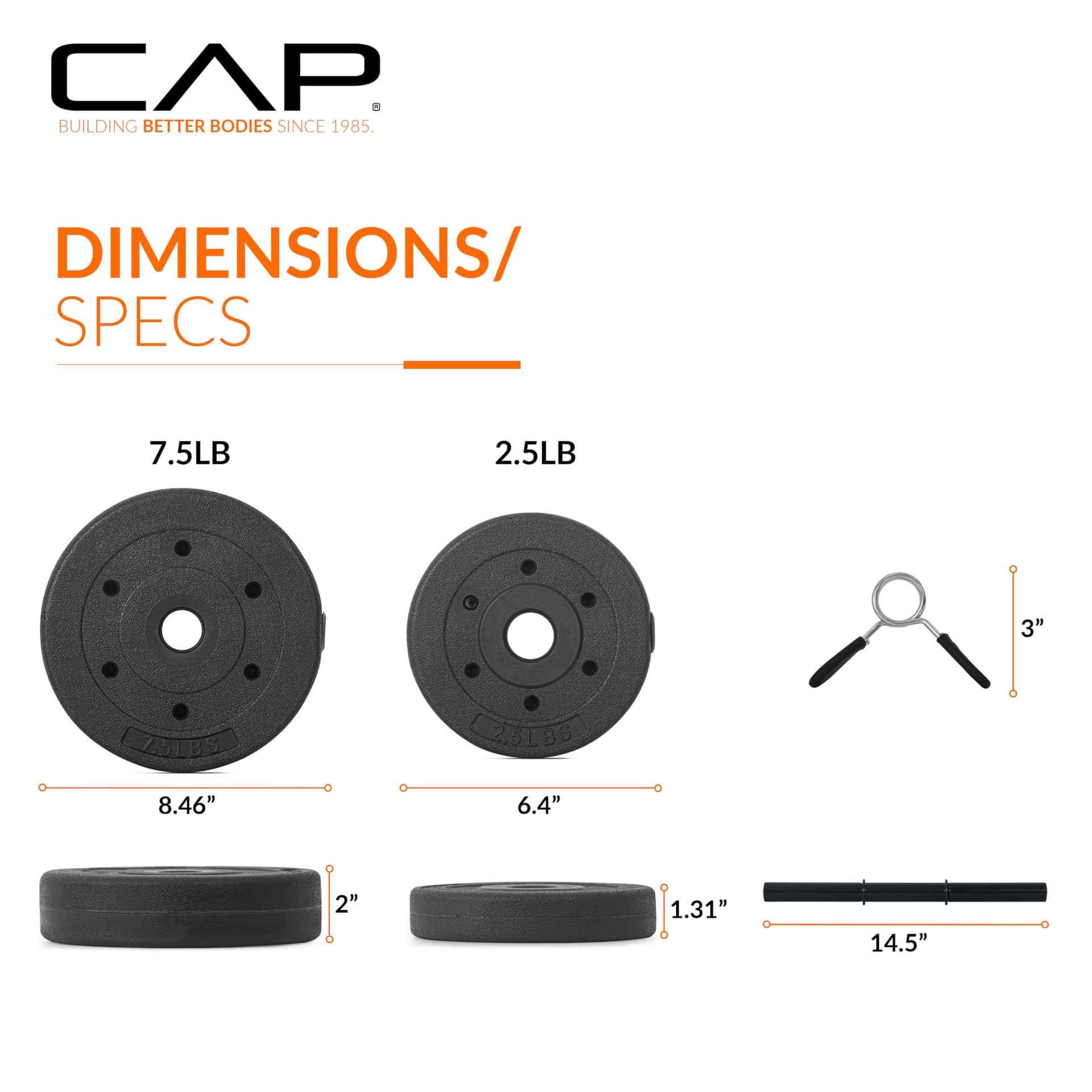 CAP Barbell 40-Pound Adjustable Cement Dumbbell Set – Bild 4
