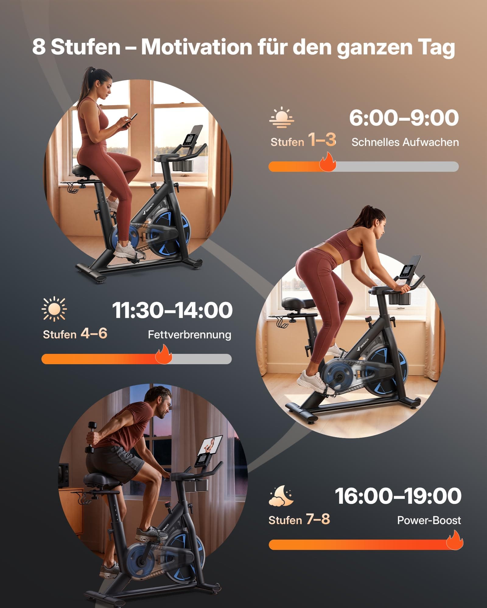 MERACH Heimtrainer Fahrrad mit Magnetischem Widerstand – Bild 6