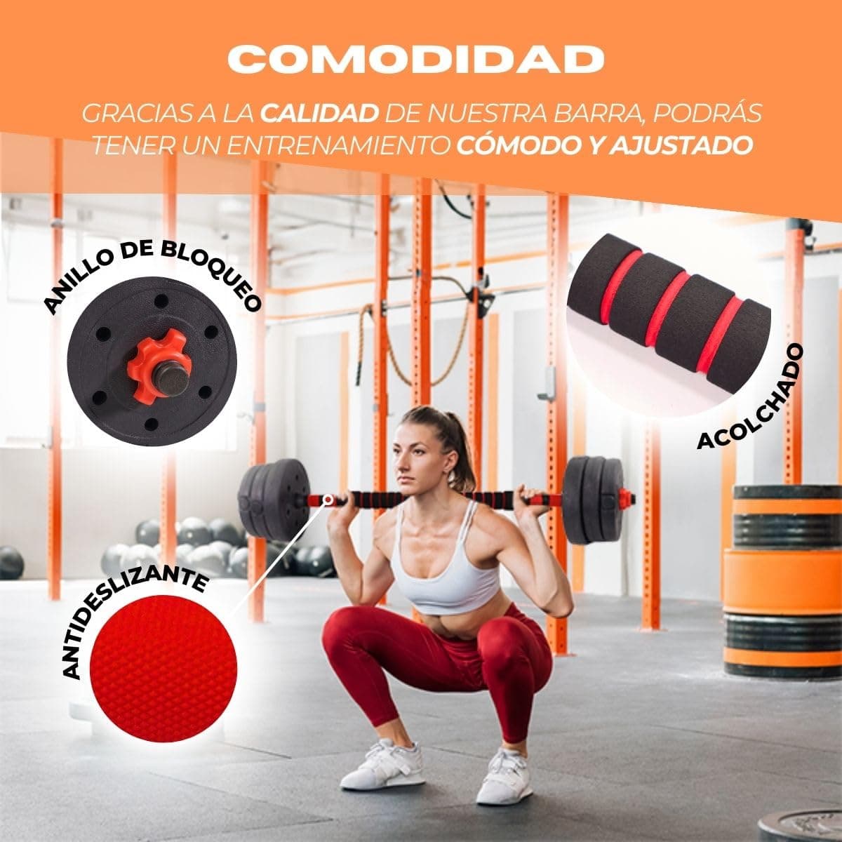 Mobiclinic ® fitness, Mancuernas ajustables, 2 en 1, Extenfit, Peso de 2-20 kg – Bild 4