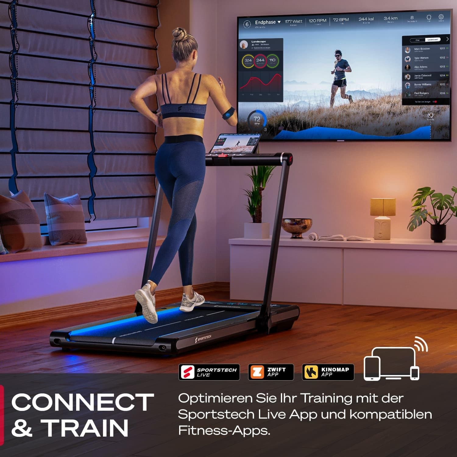 Sportstech sWalk Plus 2in1 Walking Pad klappbar bis 12 km/h – Bild 4