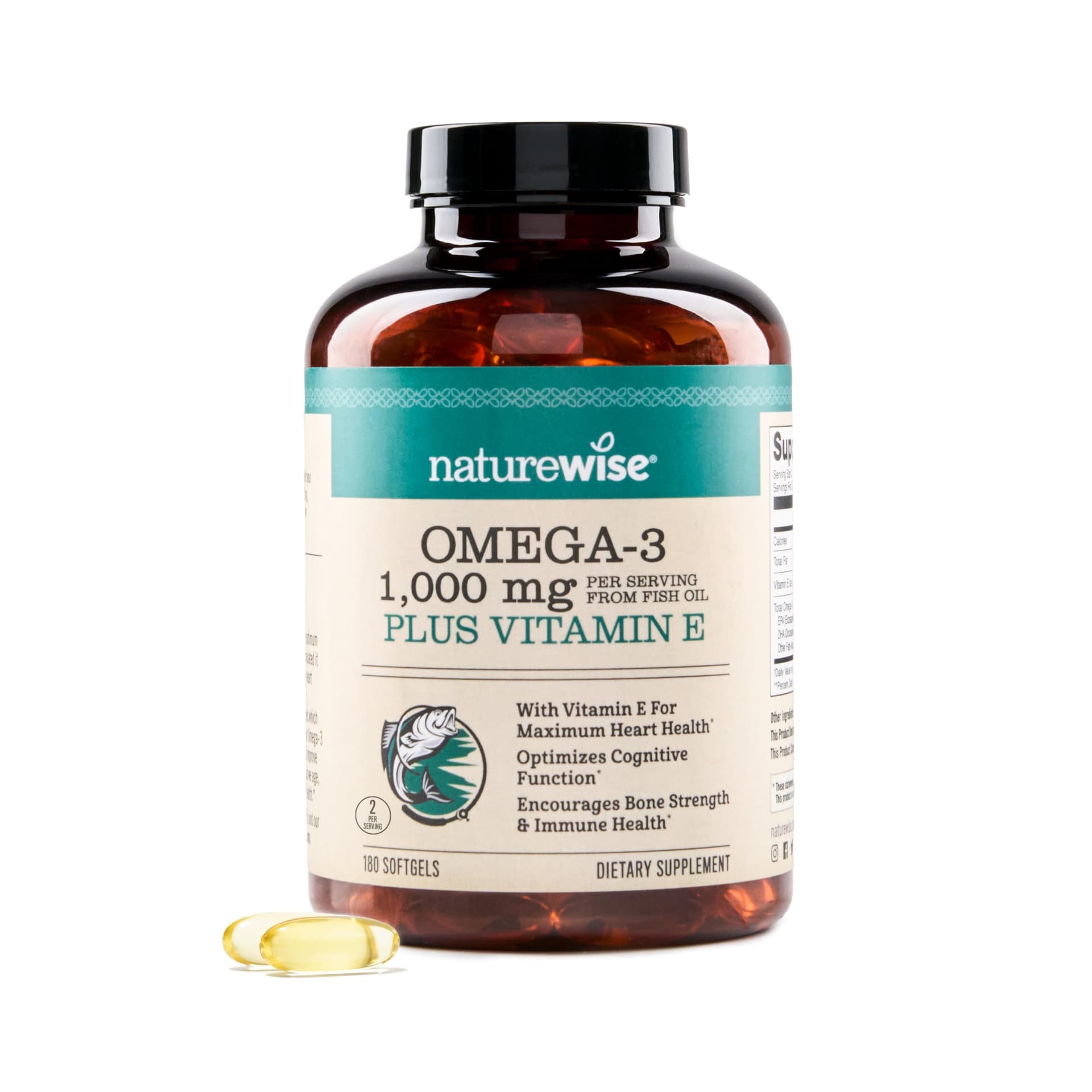 NatureWise Extra-Strength Omega 3 Fish Oil Supplement - 1000mg