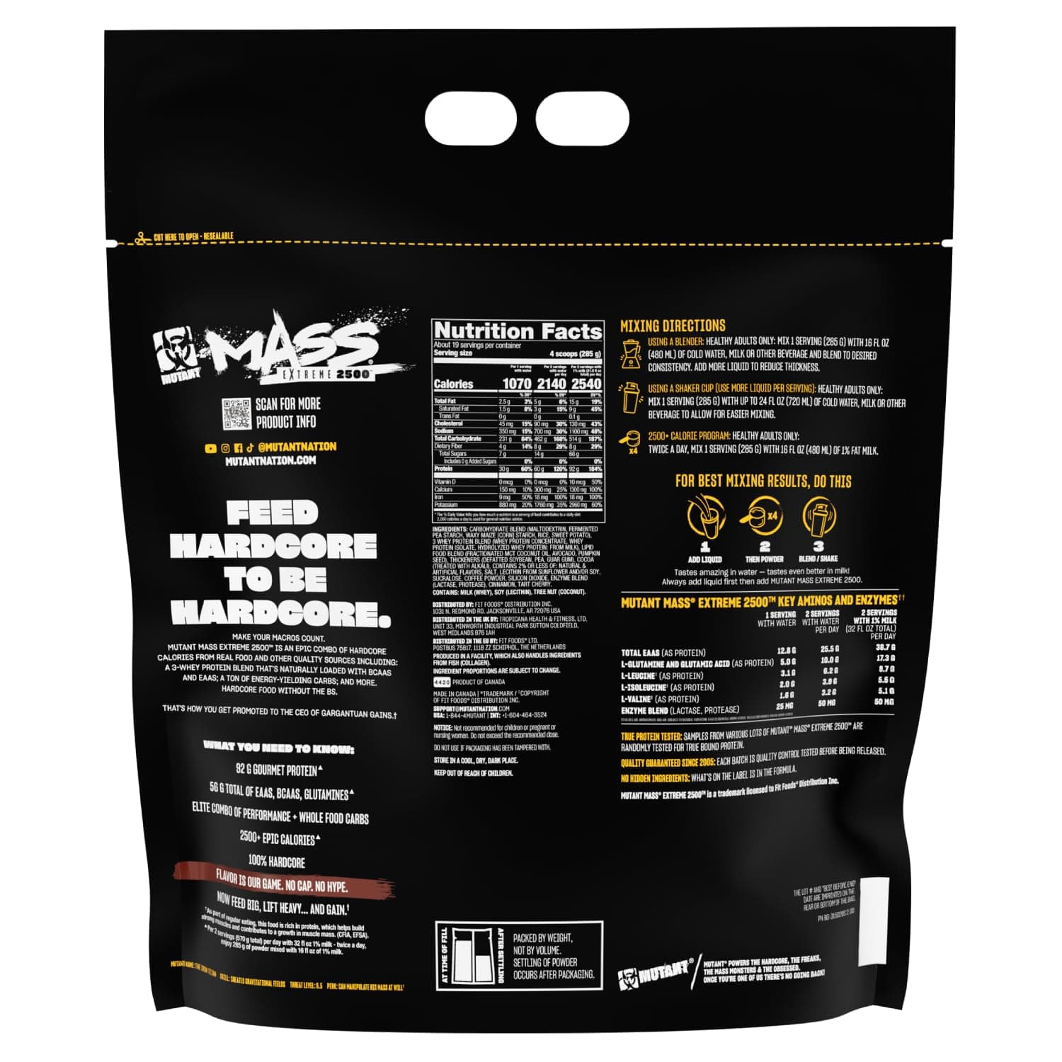 Mutant Mutant Mass Extreme 2500, Triple Chocolate - 5450g – Bild 8