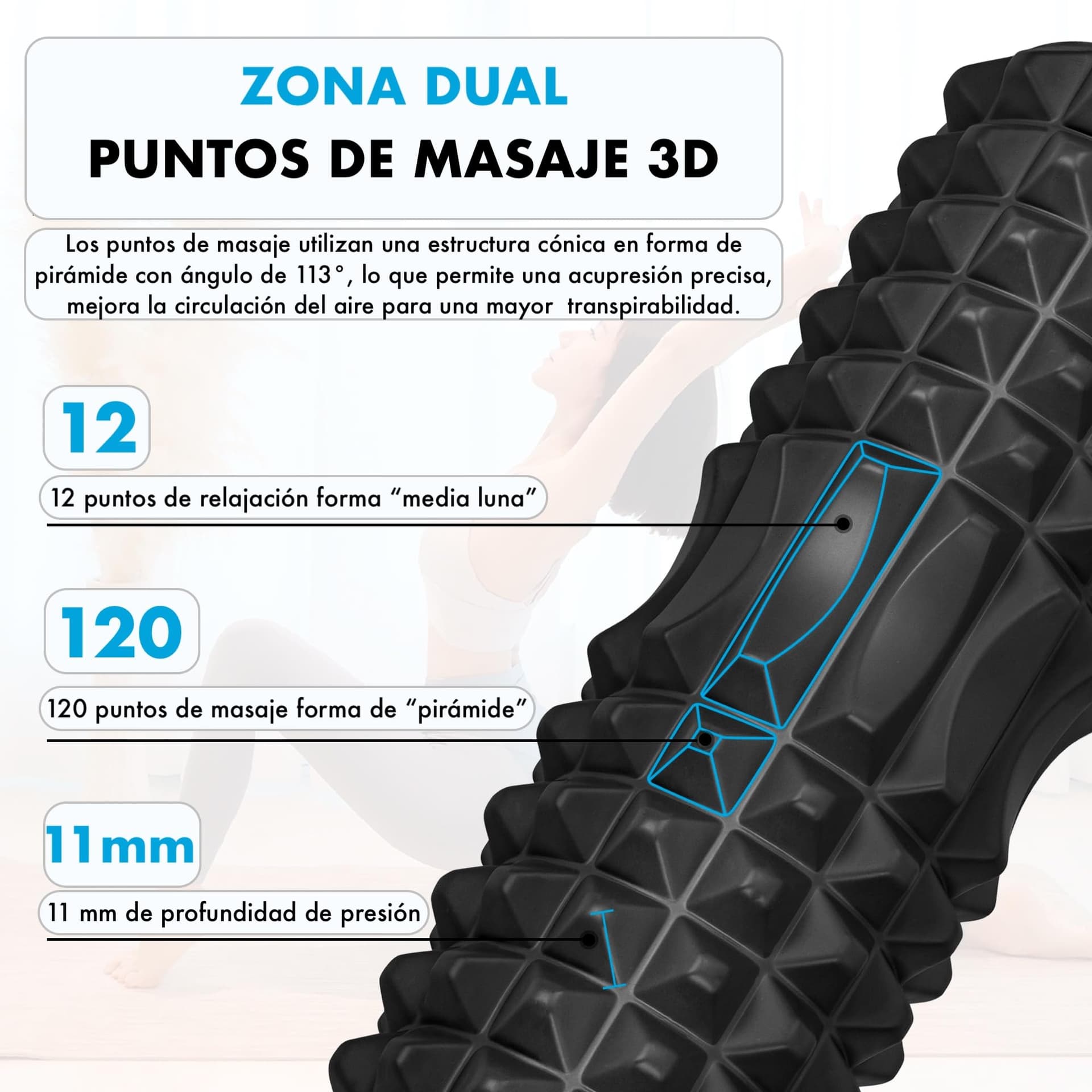 T-LOVENDO.ES Rodillo de Espuma para Masajes Musculares – Bild 4
