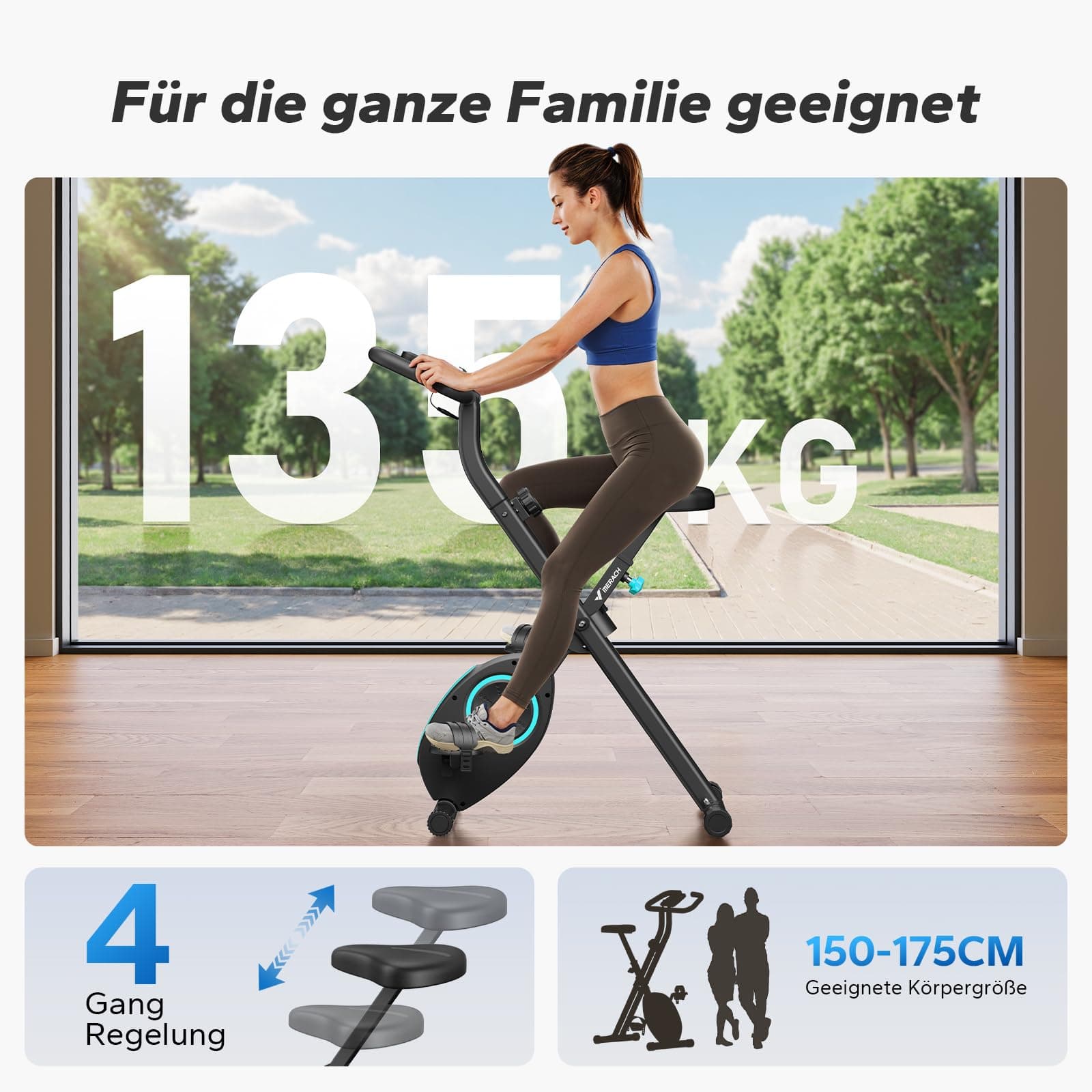 MERACH Heimtrainer Fahrrad Klappbar – Bild 7