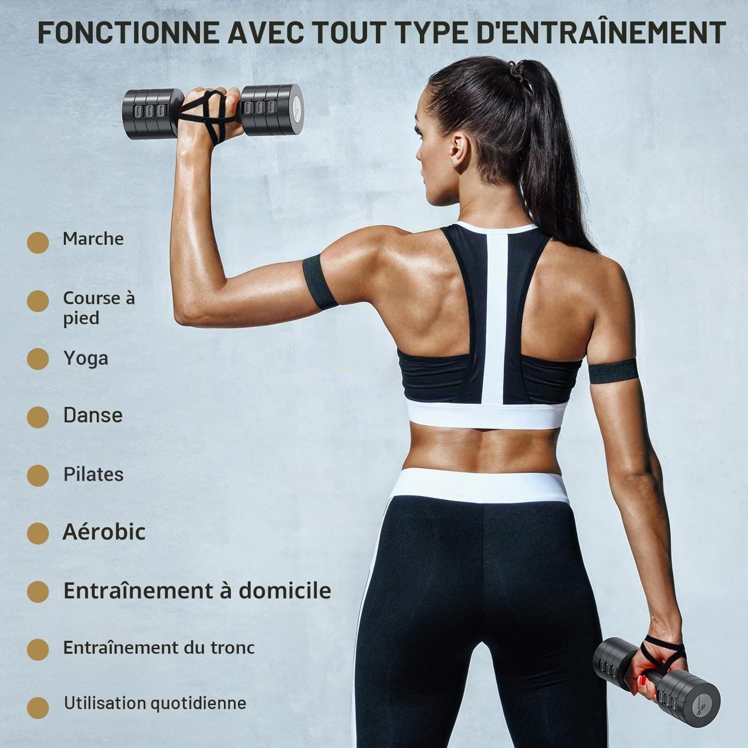 Sportneer Lot de 2 haltères, réglables, pour femme, de 1 à 2,5 kg – Bild 7