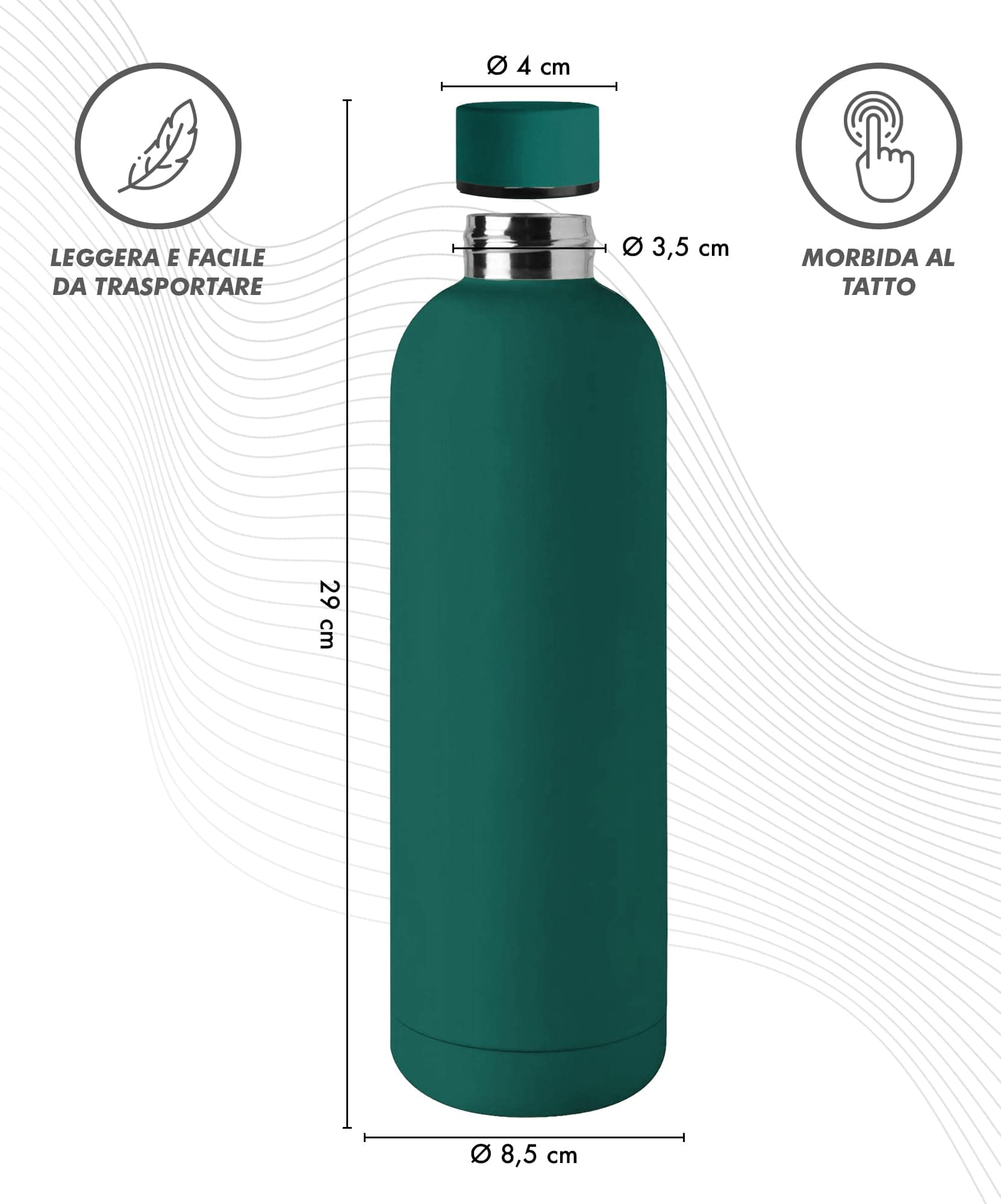 IlGruppone Borraccia Termica Grande 1 Litro Bottiglia Acciaio Inox Inossidabile Doppio Strato 1000 Ml – Bild 6