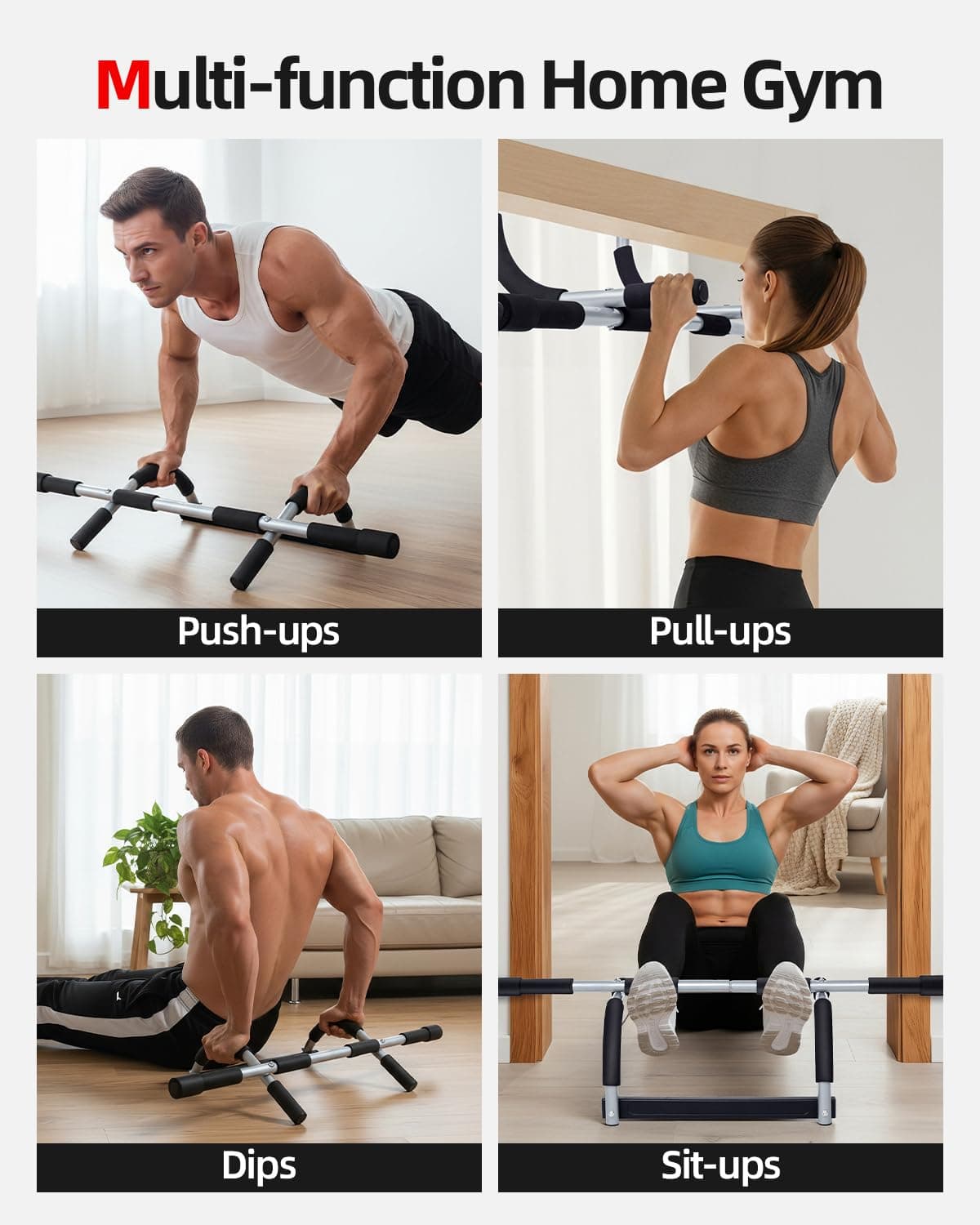 ABAHUB Home Pull Up Bar - Doorway Mount for Apartments | 440lb – Bild 6
