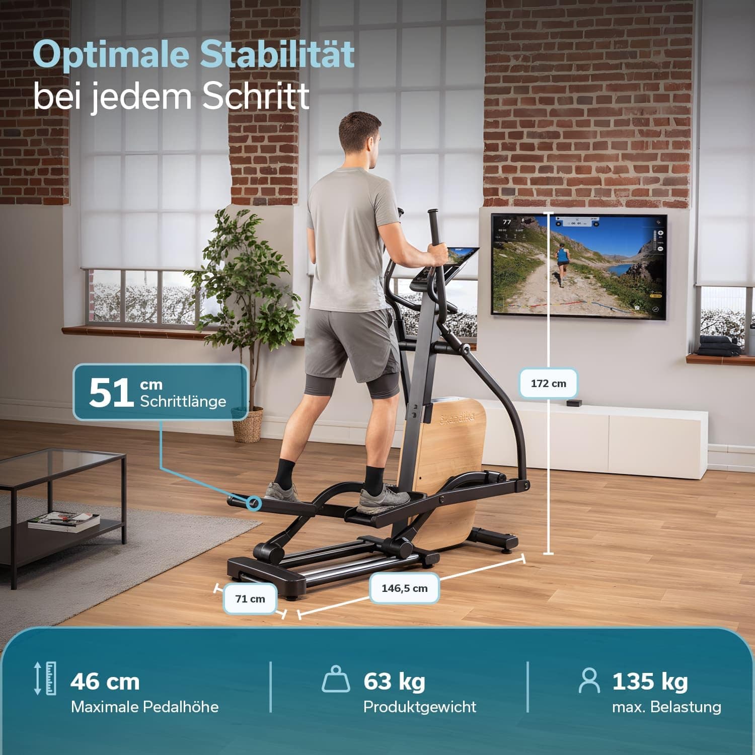 Skandika Crosstrainer für Zuhause Treliv P22 – Bild 6