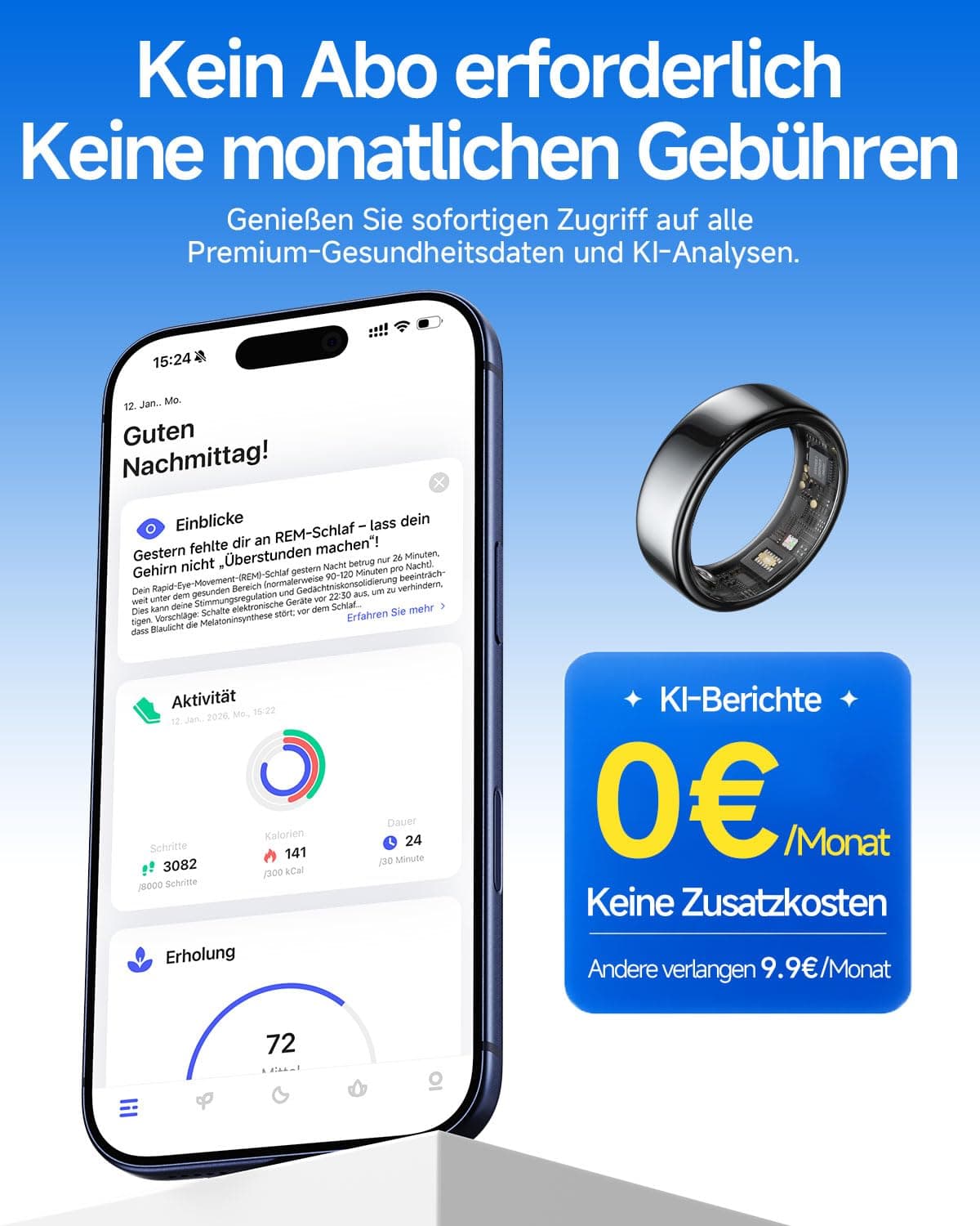 Smart Ring HOU AI Smart Ring Ohne Abo für Damen & Herren – Bild 3