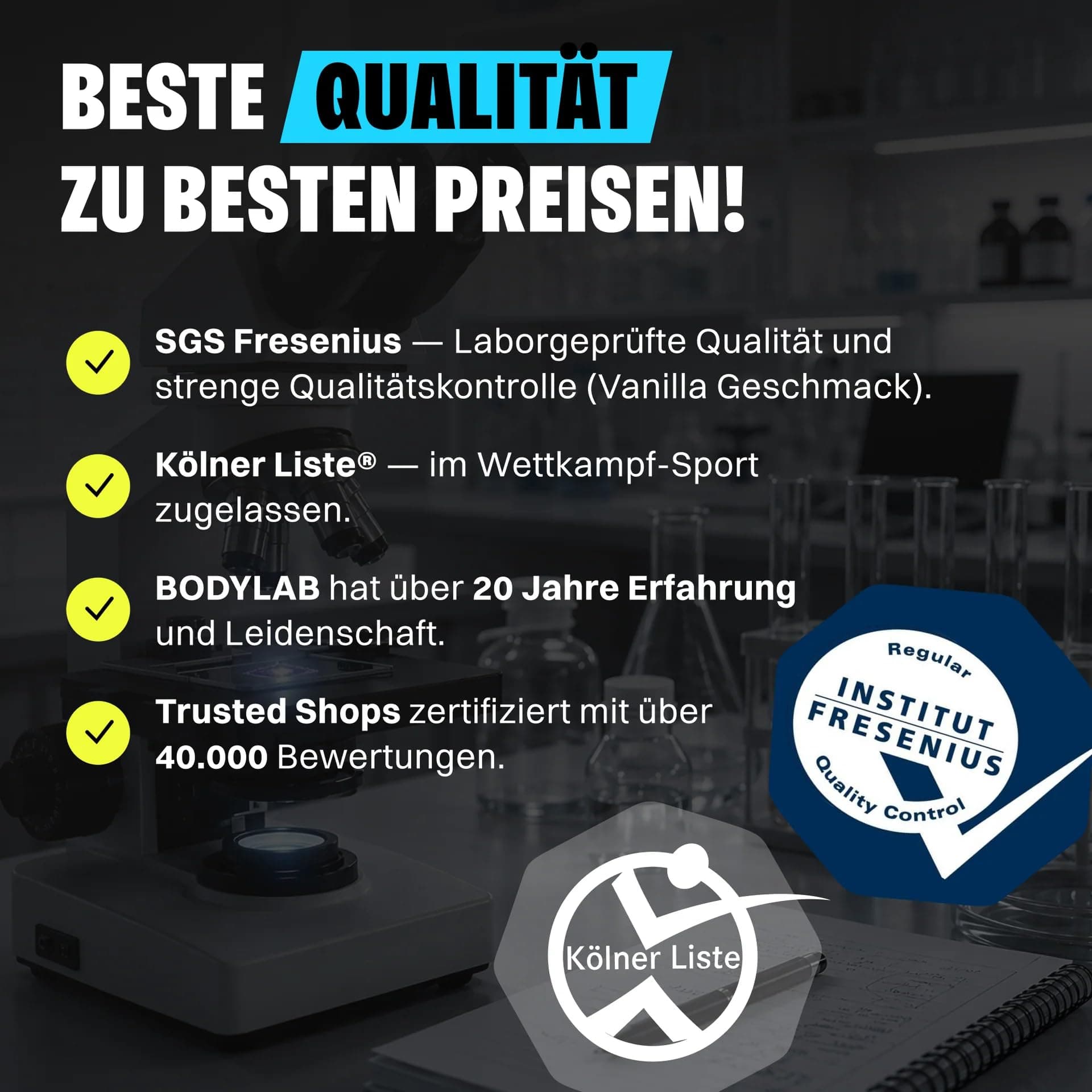 Bodylab24 Whey Protein Pulver, Vanille, 1kg – Bild 4