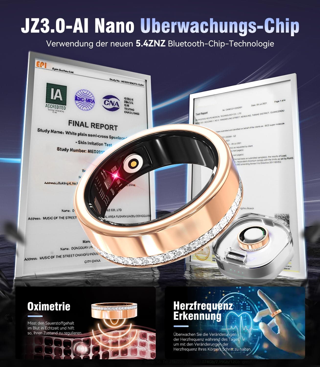 XSWCCJJ 10. Gen Diamant Smart Ring und Kabelloses – Bild 2
