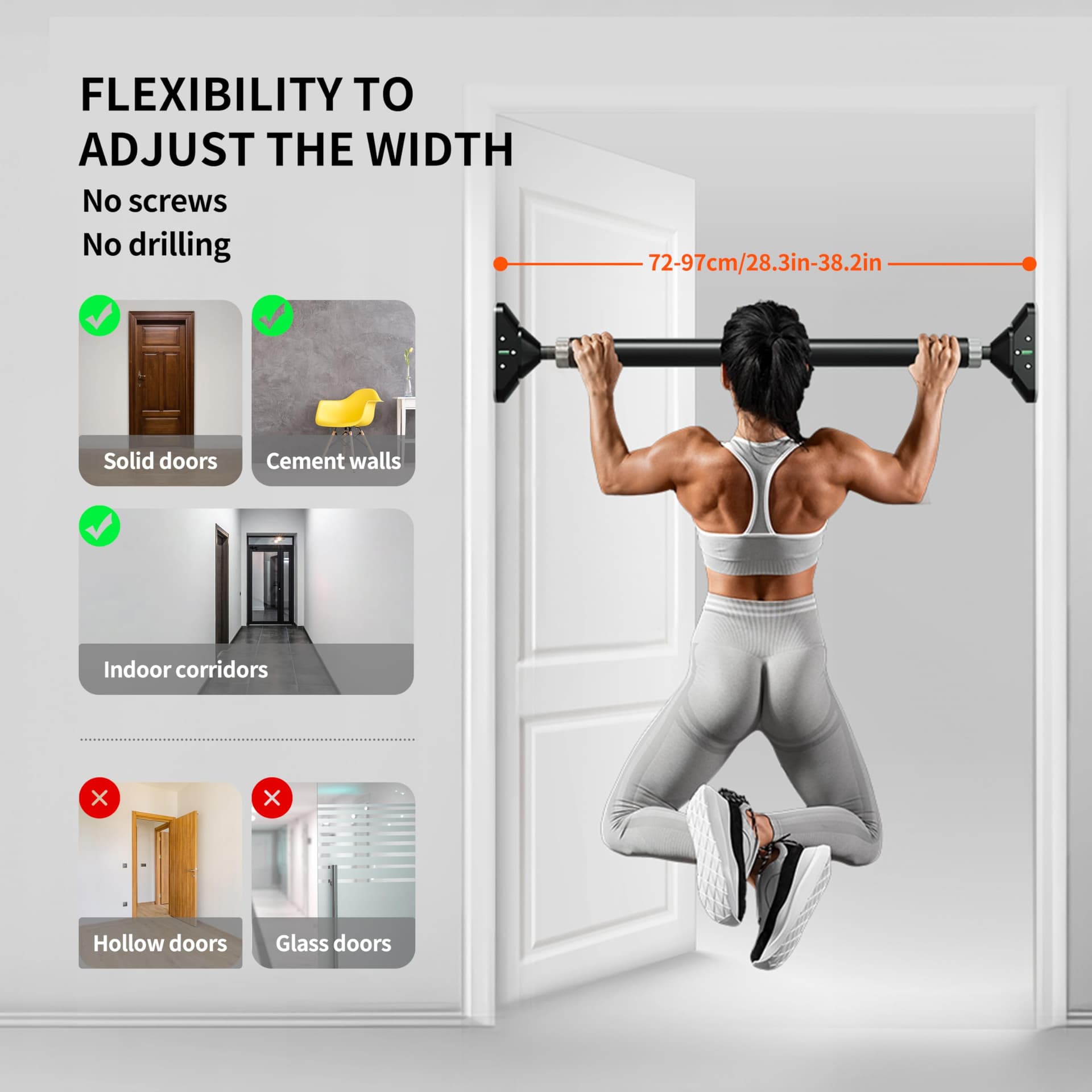 PROIRON Door Pull Up Bar Doorway Frame Chin Up Bar from – Bild 7