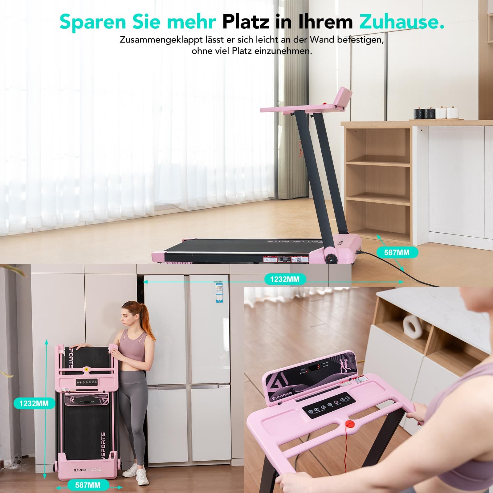 CITYSPORTS Elektrisches Laufband,Klappbares Laufband für – Bild 5