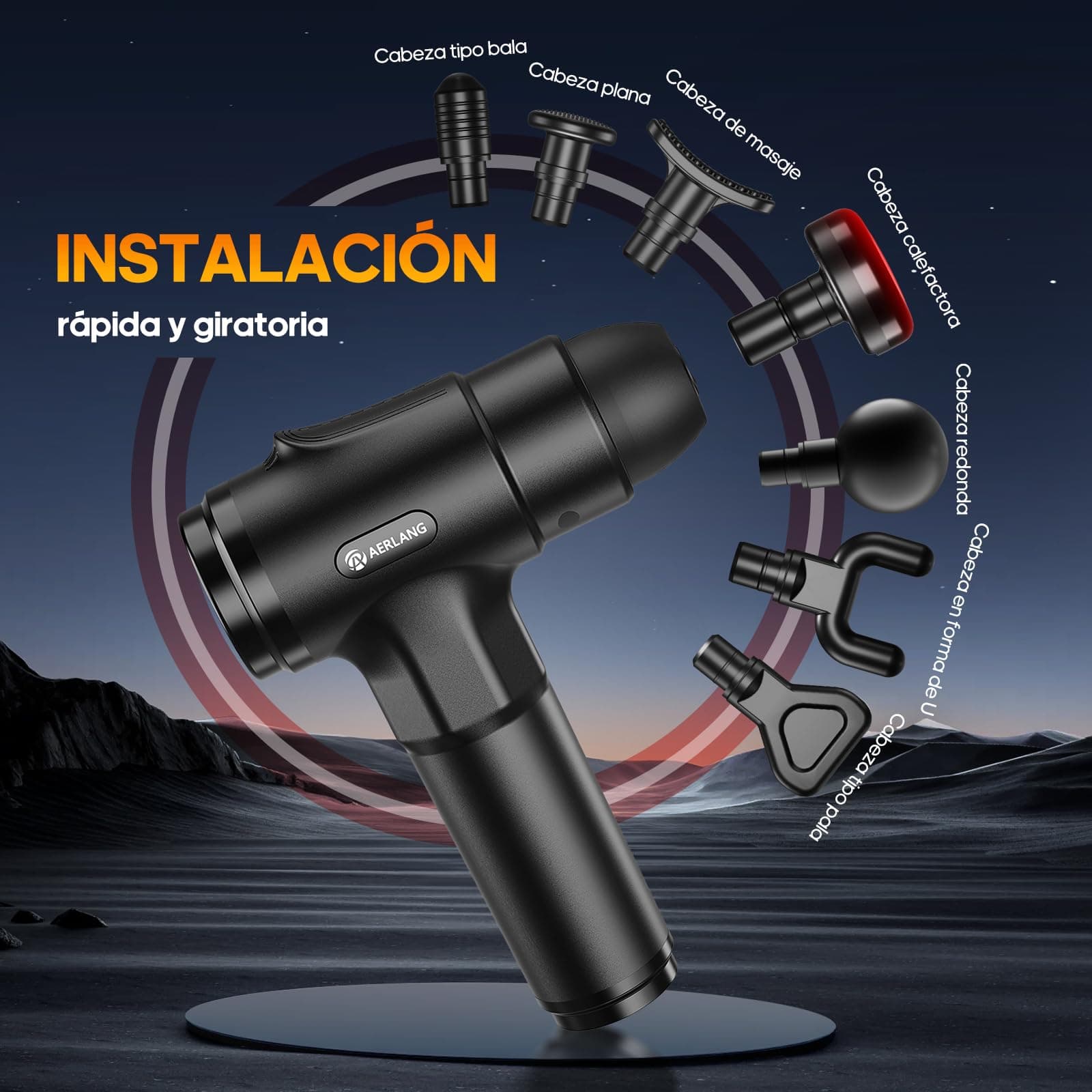 AERLANG Pistola de Masaje Muscular con Calor – Bild 4
