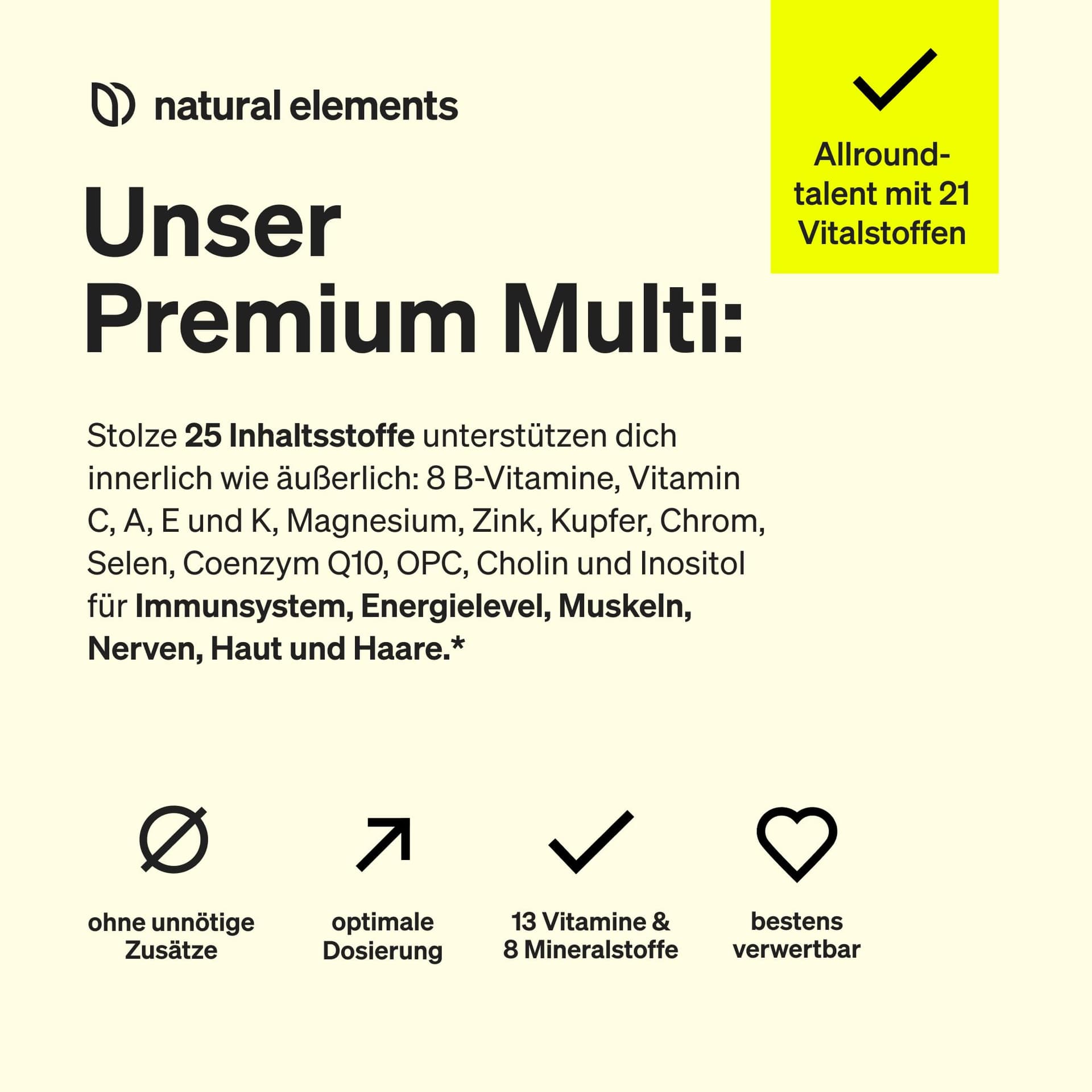 Natural Elements Premium Multivitamin – Bild 3