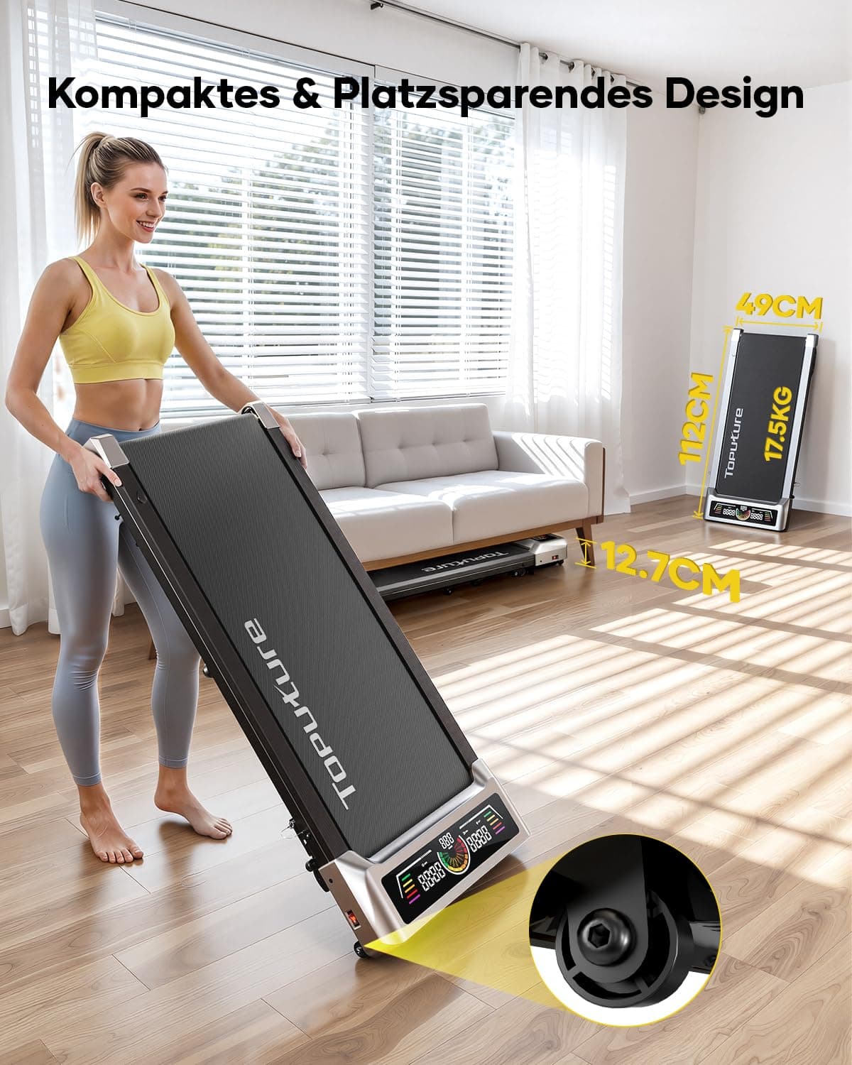 Toputure Laufband für Zuhause mit 10% Neigung – Bild 8