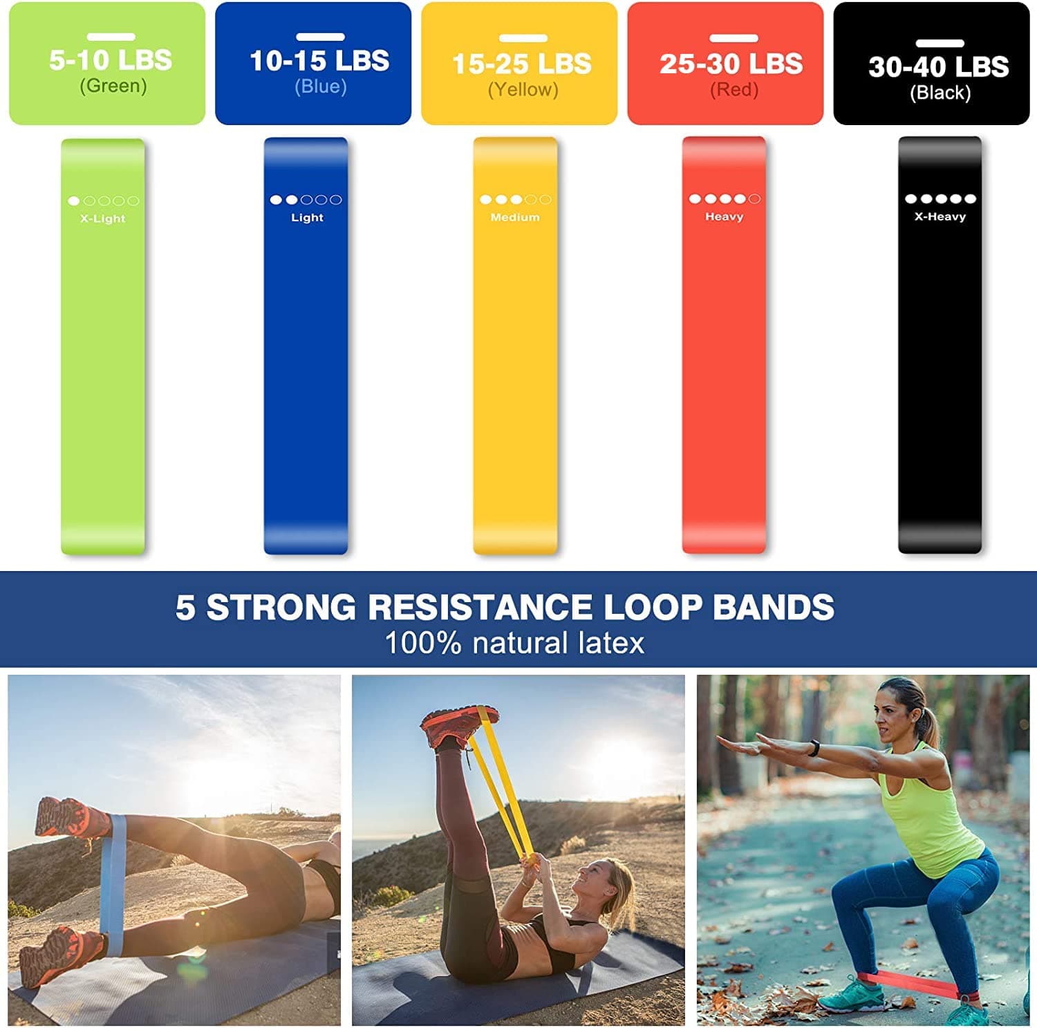 SENSYNE Resistance Bands Set 16PCS Exercise Band for Working Out Up to 150 lbs – Bild 2