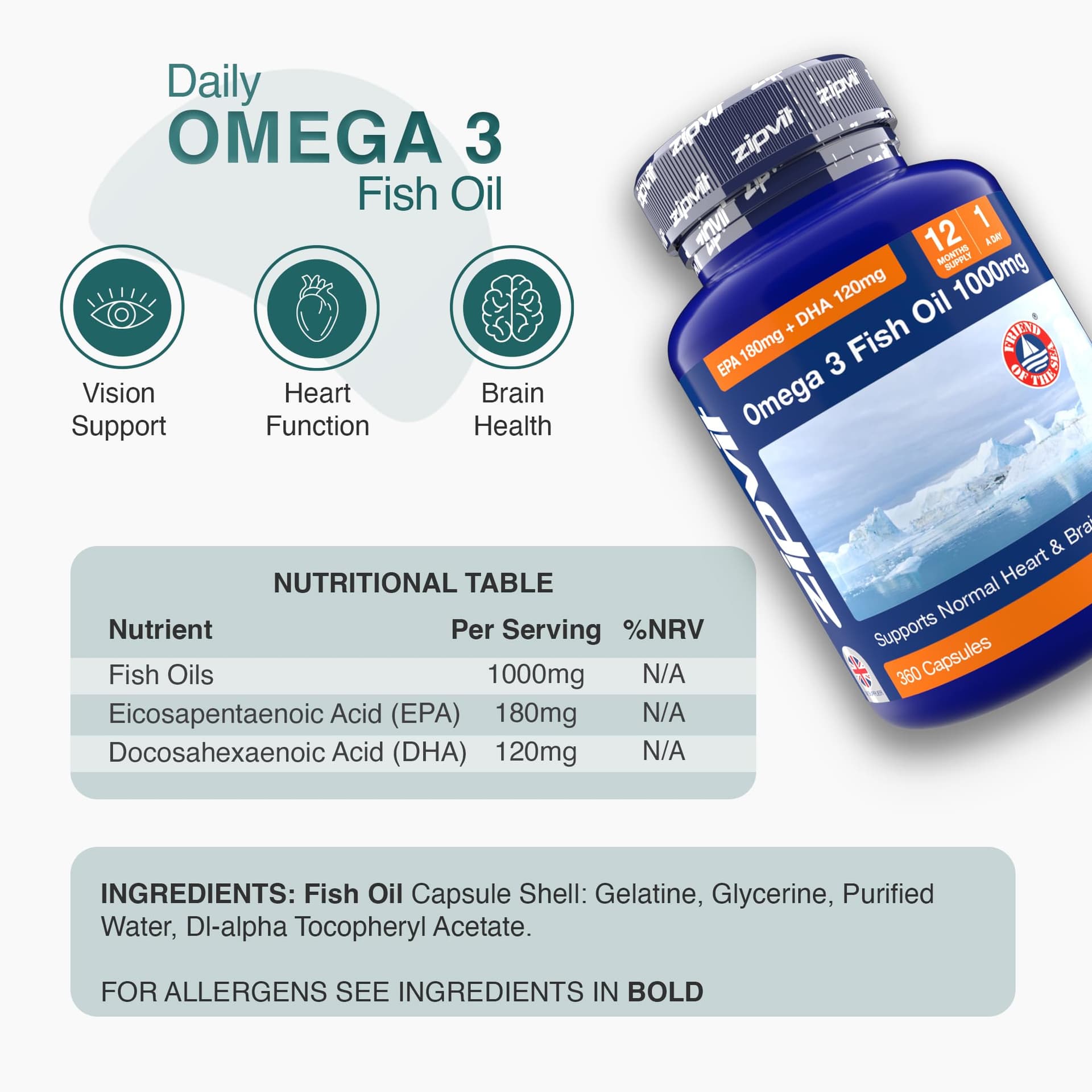 Zipvit Omega 3 Fish Oil 1000mg – Bild 7