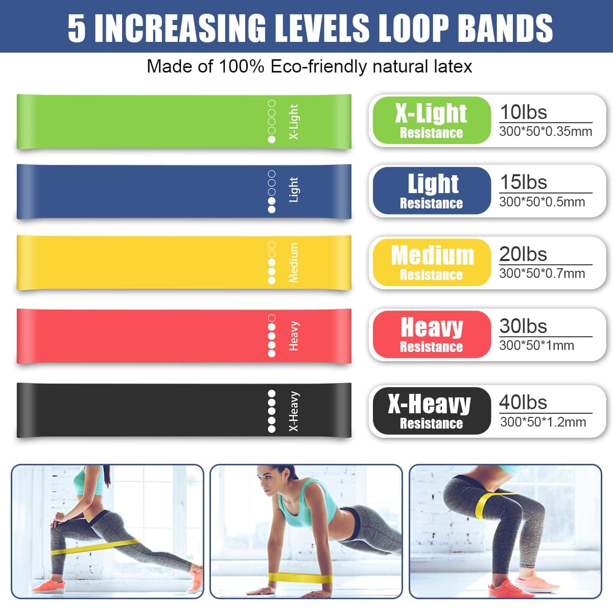 Taimasi 23Pcs Resistance Bands Set Workout Bands – Bild 4