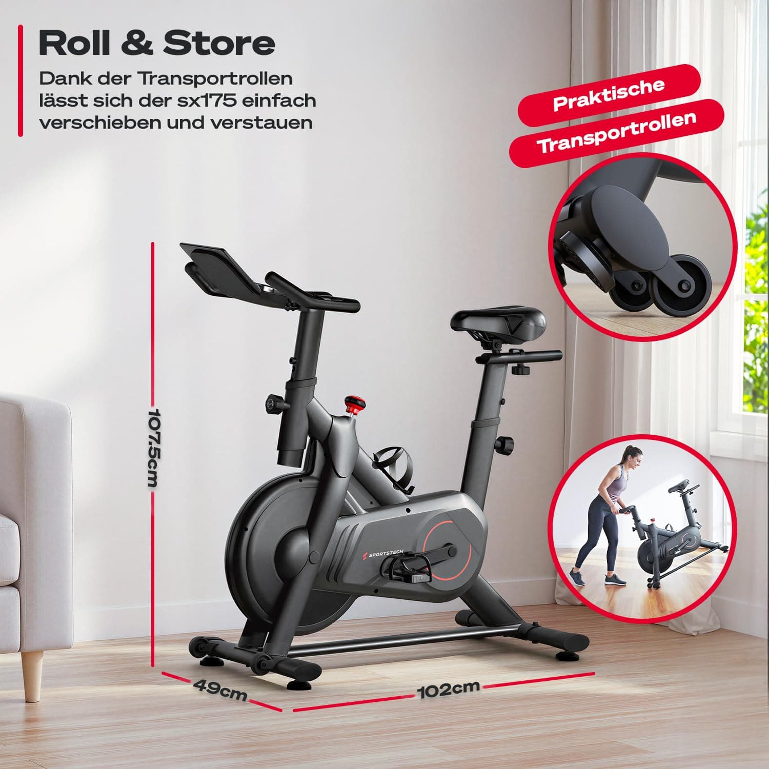 Sportstech Heimtrainer Fahrrad Ergometer SX175 – Bild 6