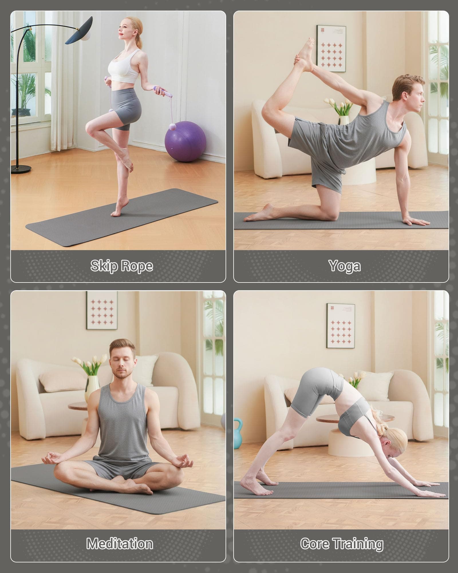 Narwhal Good Nite Tapis de Yoga de Gymnastique de Exercice Fitness – Bild 3