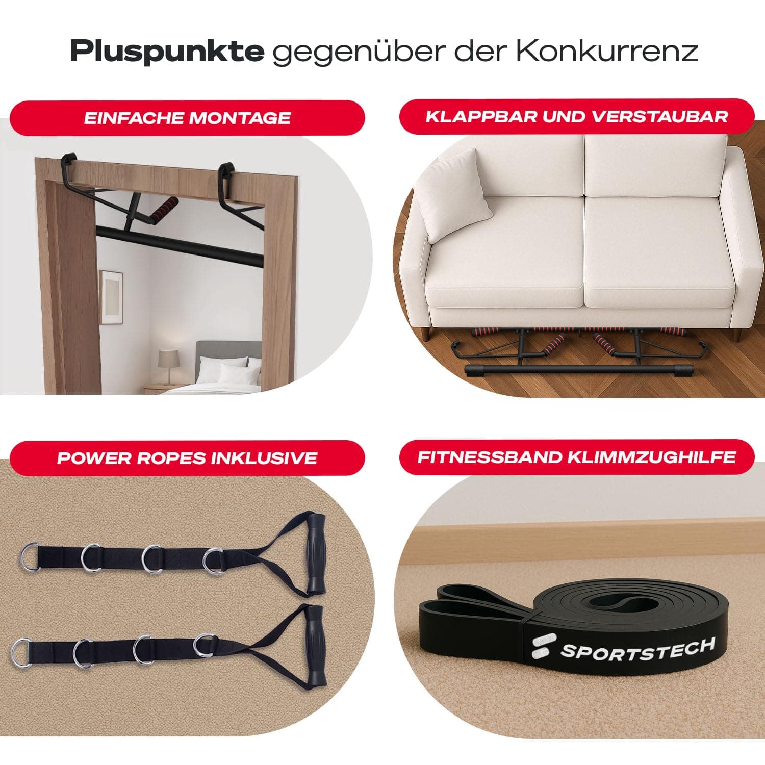 Sportstech Pullmate Klimmzugstange Türrahmen ohne Schrauben – Bild 6