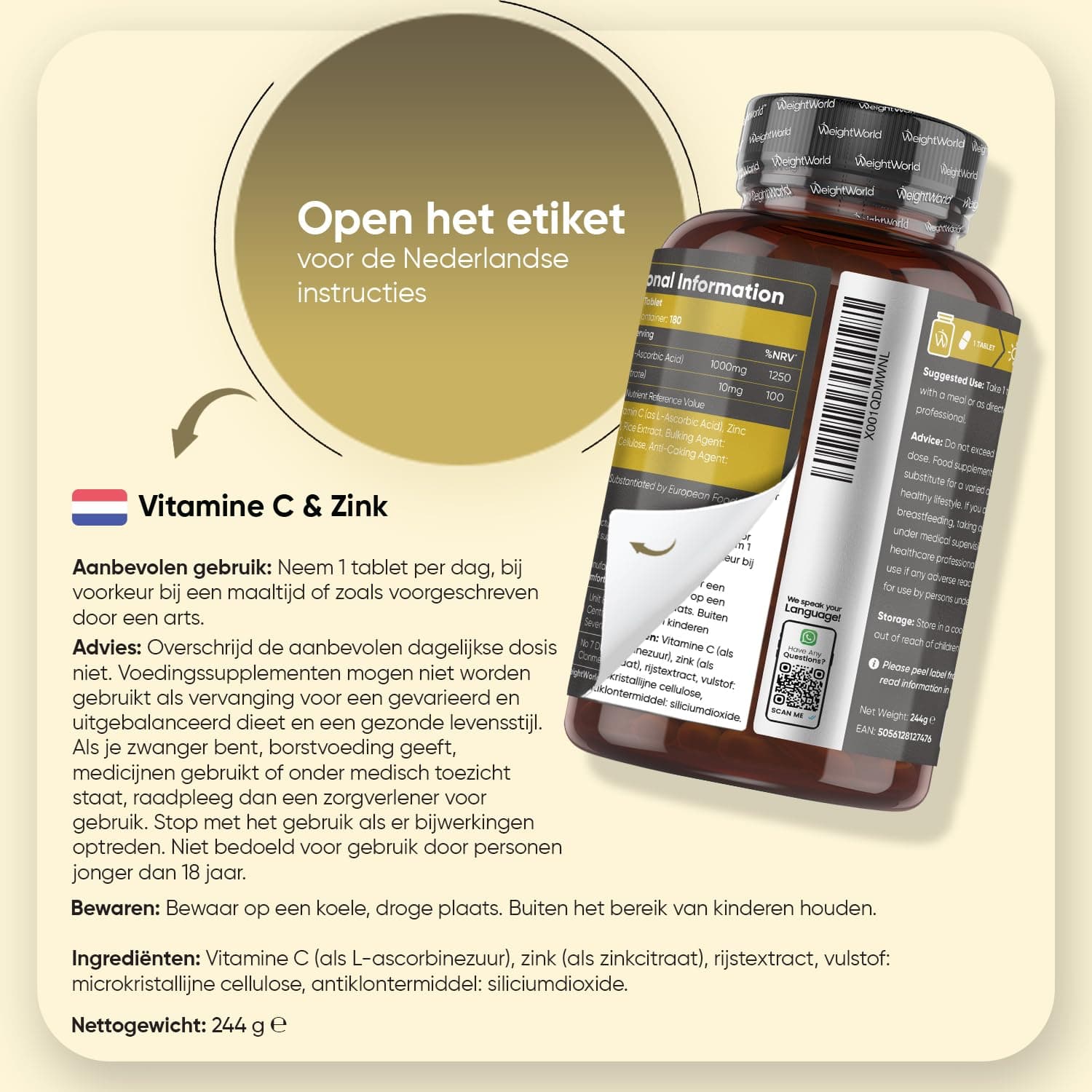 WeightWorld Vitamine C en Zink tabletten - 1000 mg – Bild 7